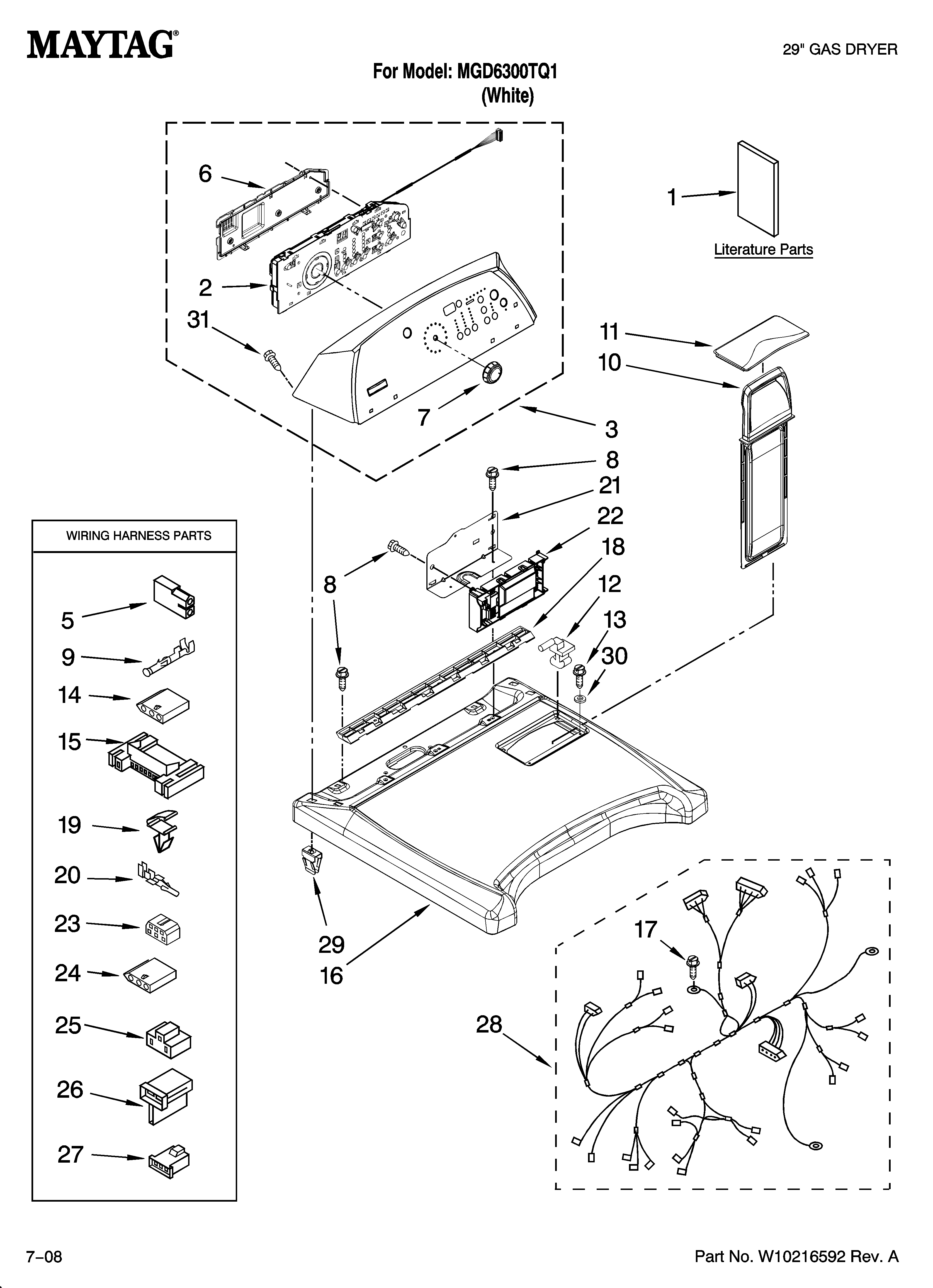 Top and console parts