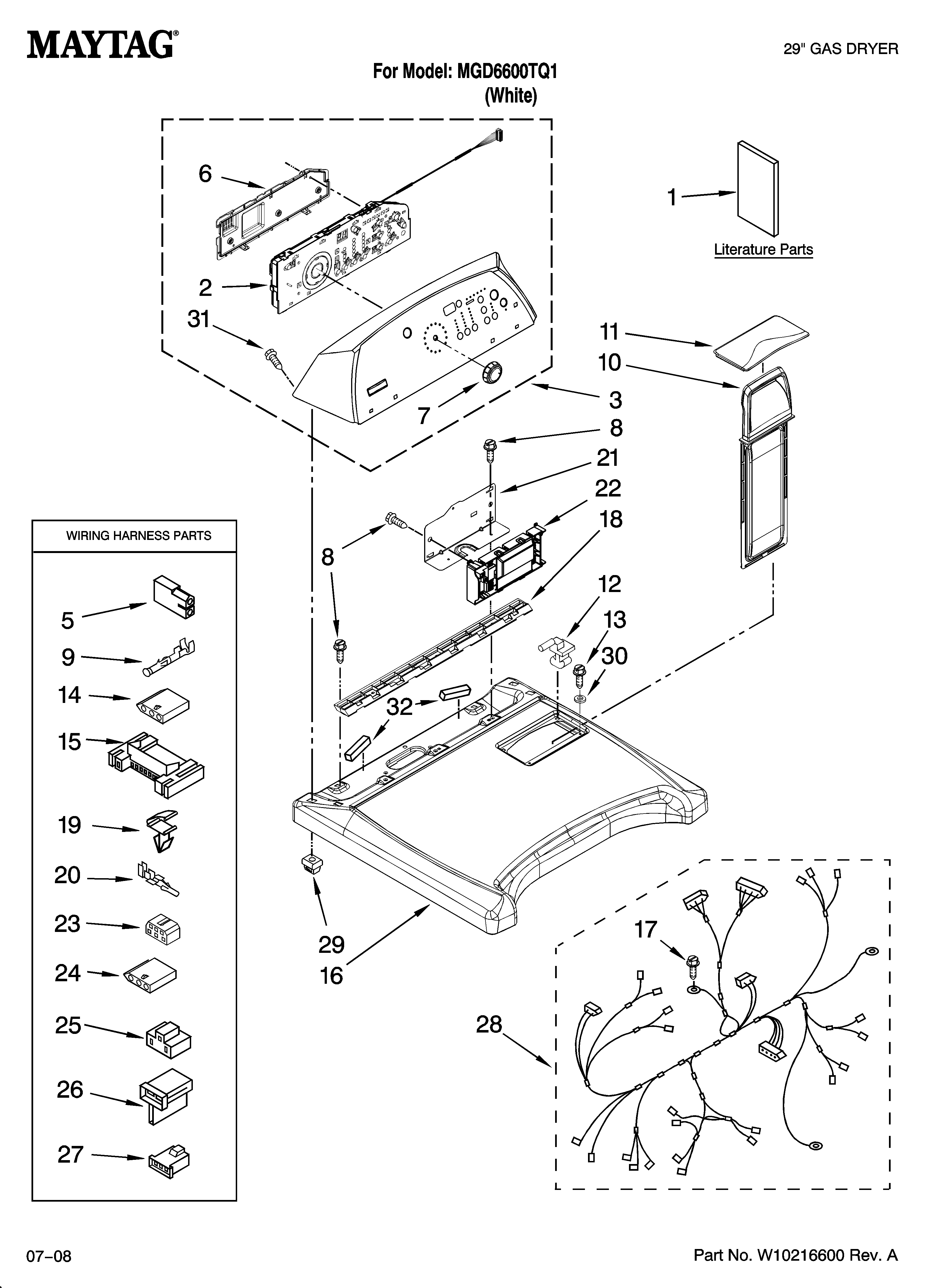 Top and console parts