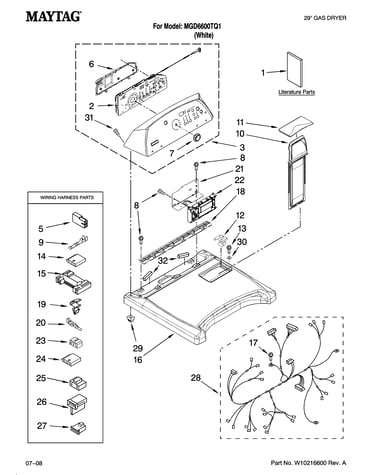 Top and console parts