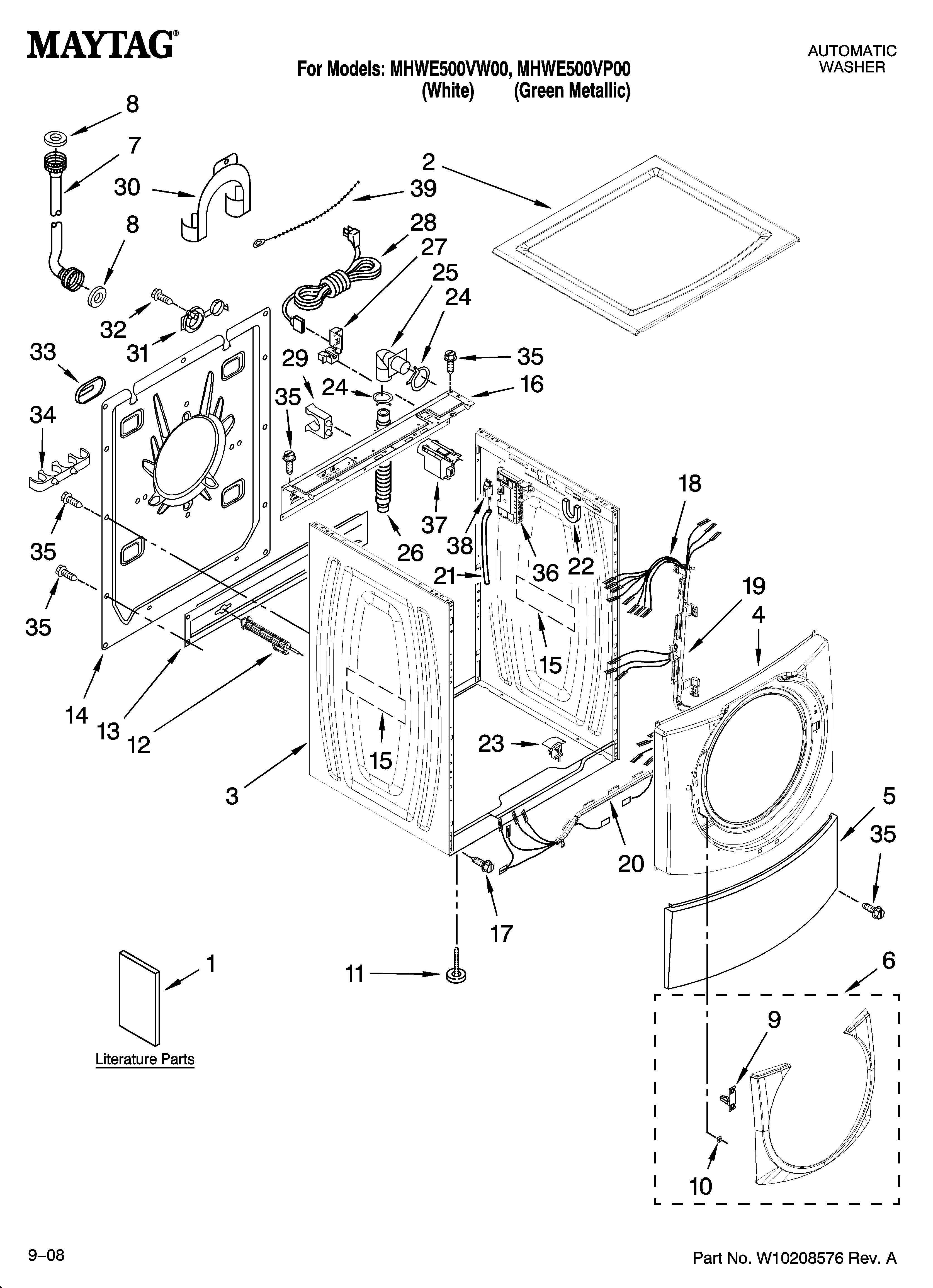 Top and cabinet parts