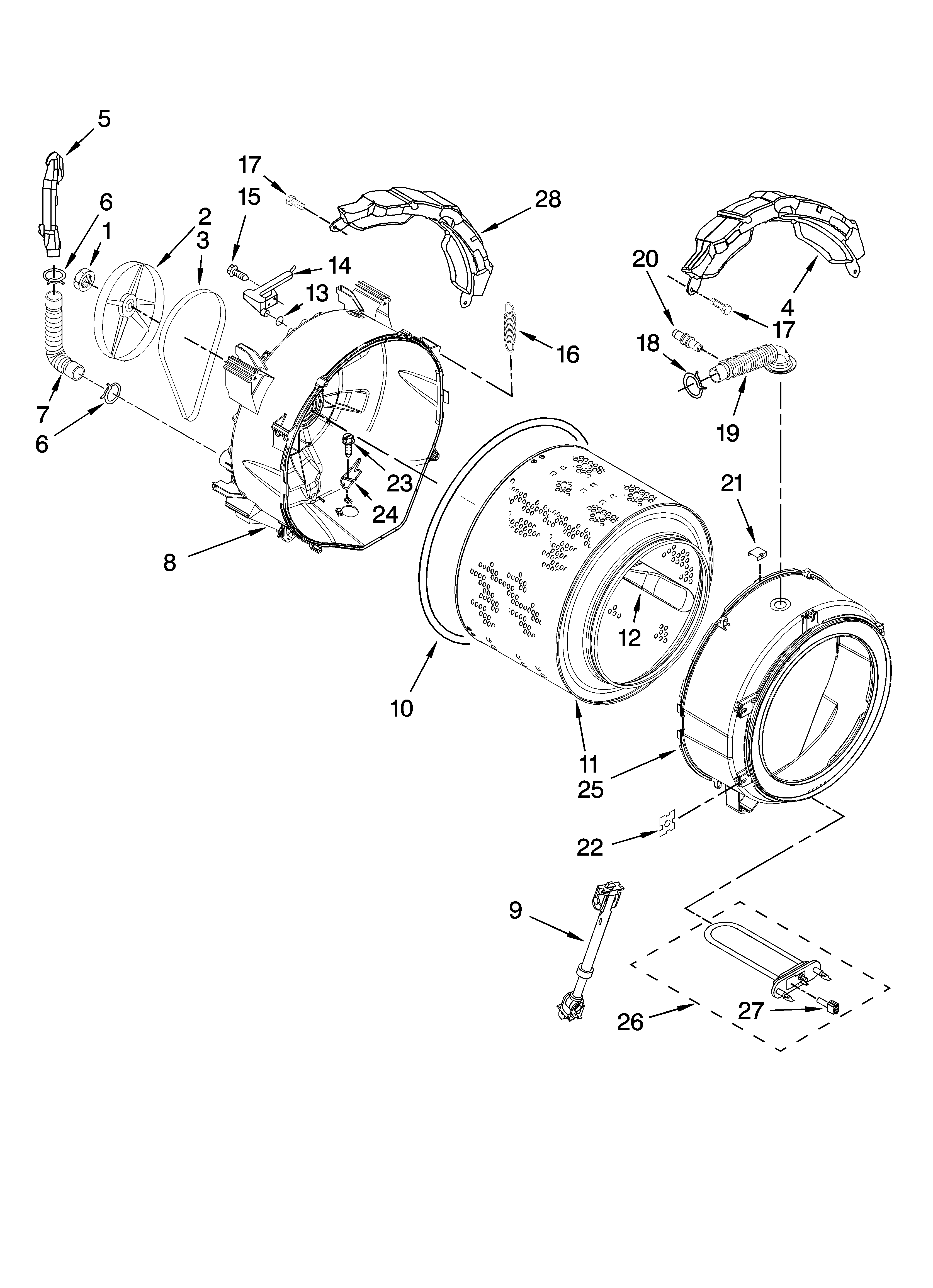 Tub and basket parts