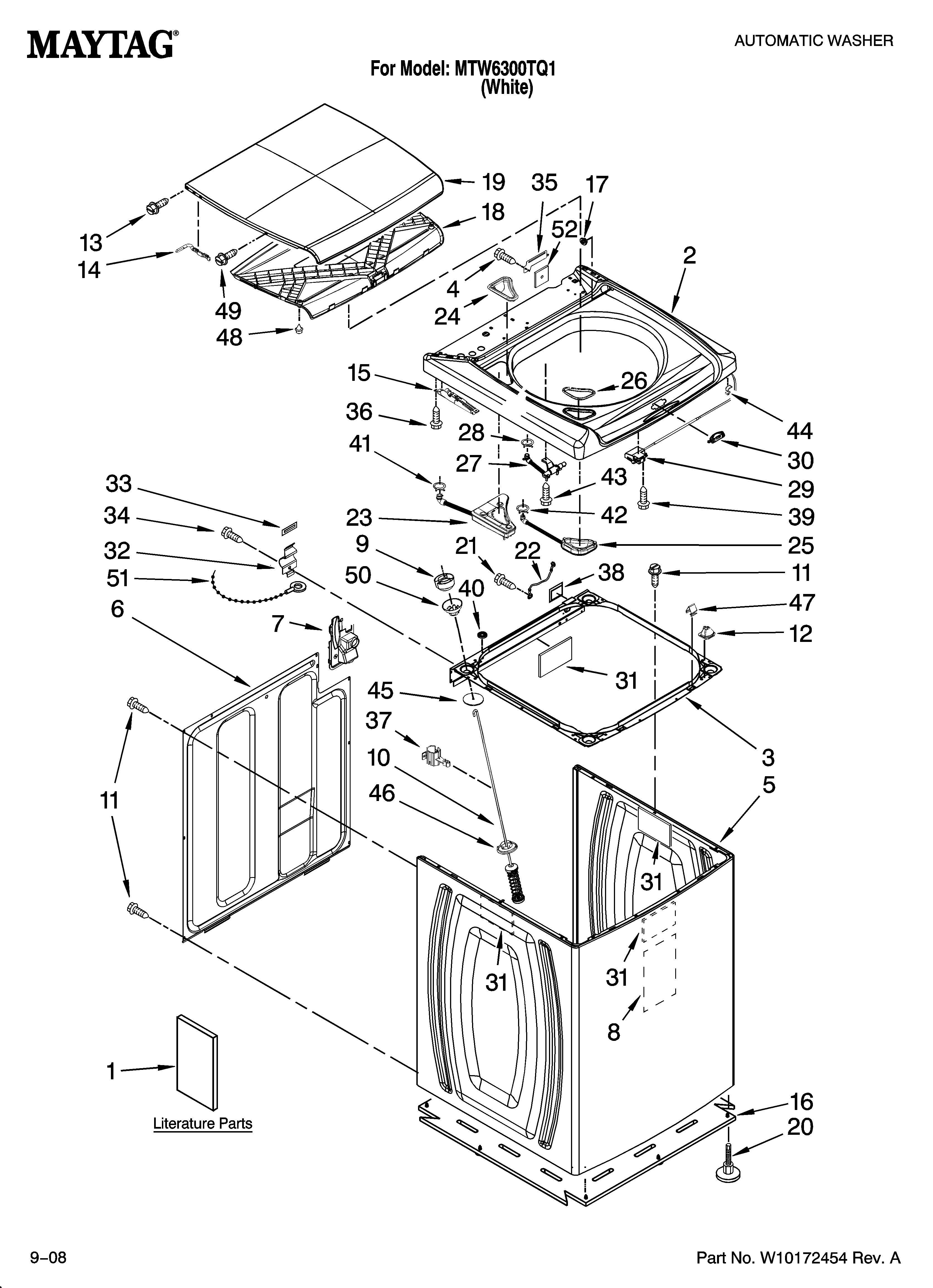 Top and cabinet parts