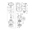Maytag MTW6300TQ1 motor, basket and tub parts diagram