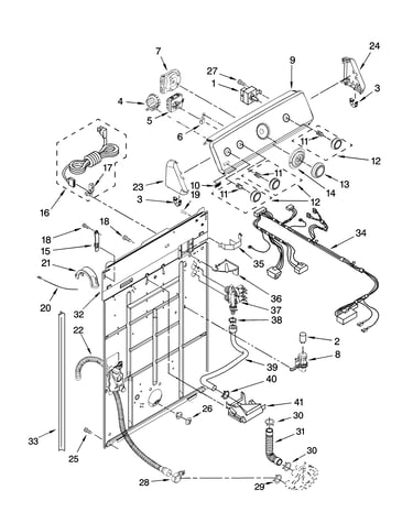 Controls and rear panel parts