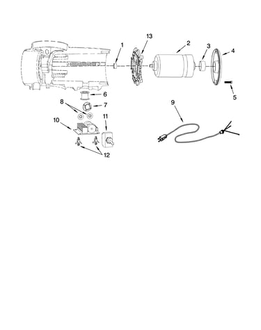 Motor and control parts