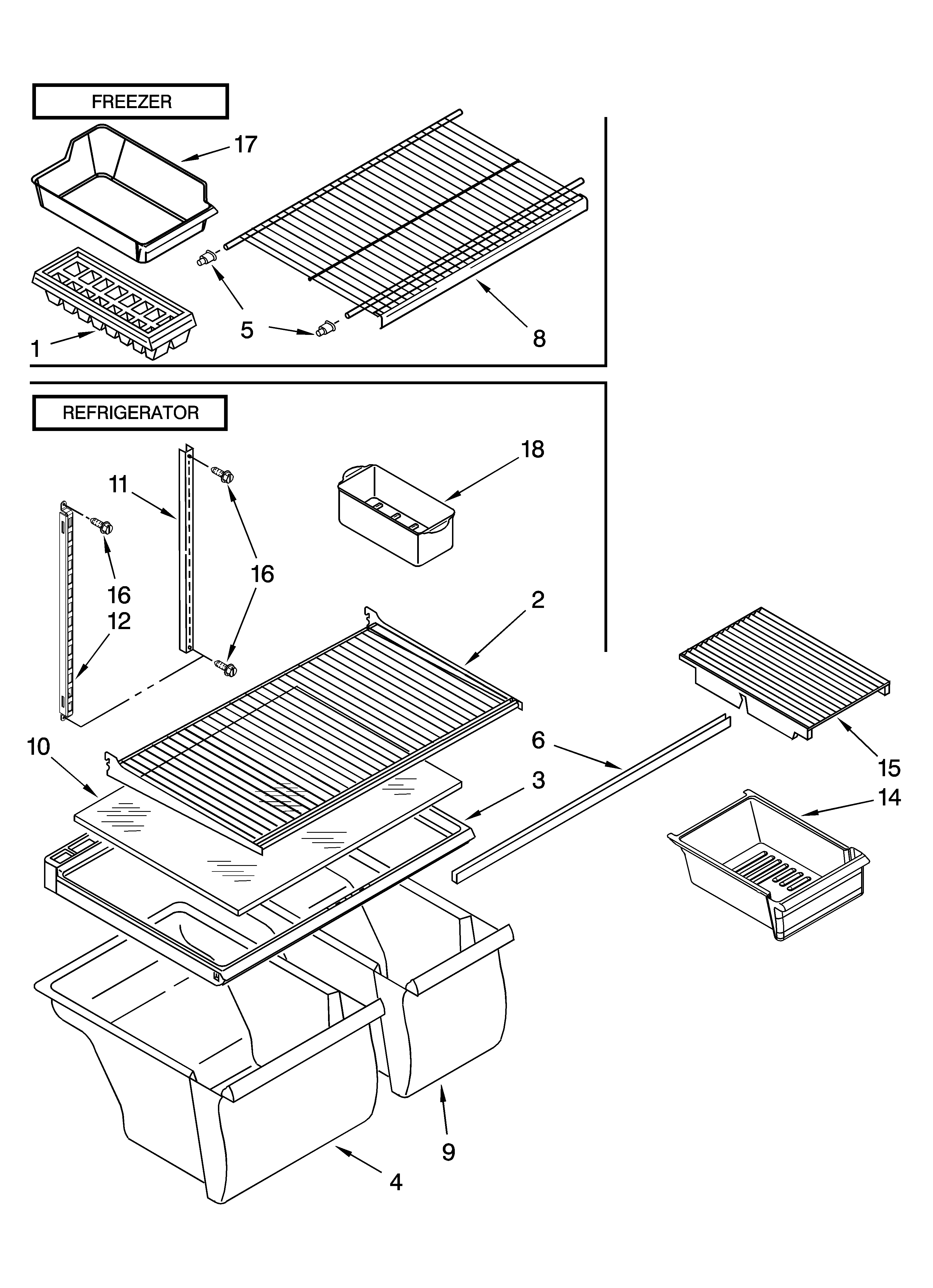 Shelf parts, optional parts