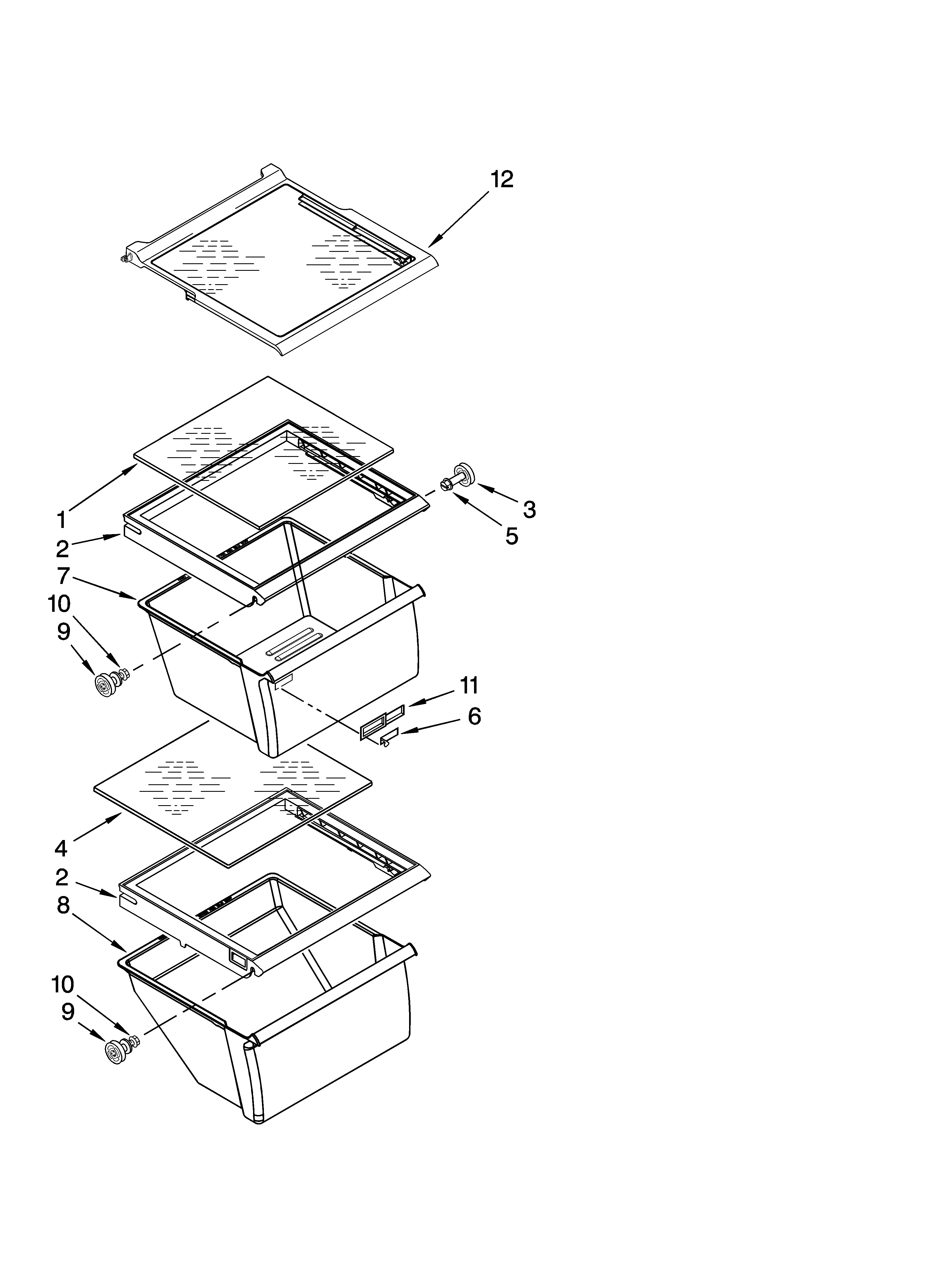 Refrigerator shelf parts