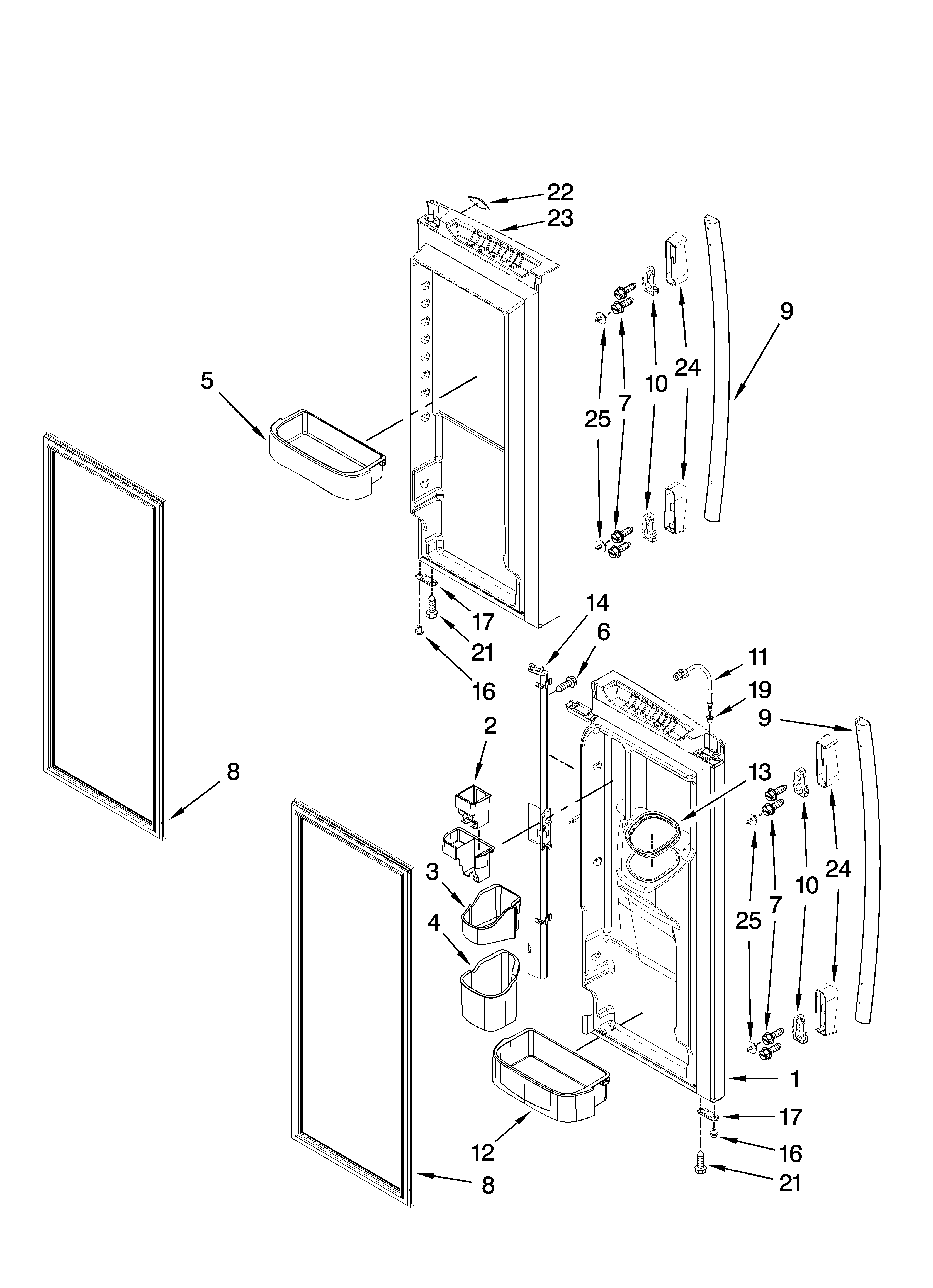 Refrigerator door parts