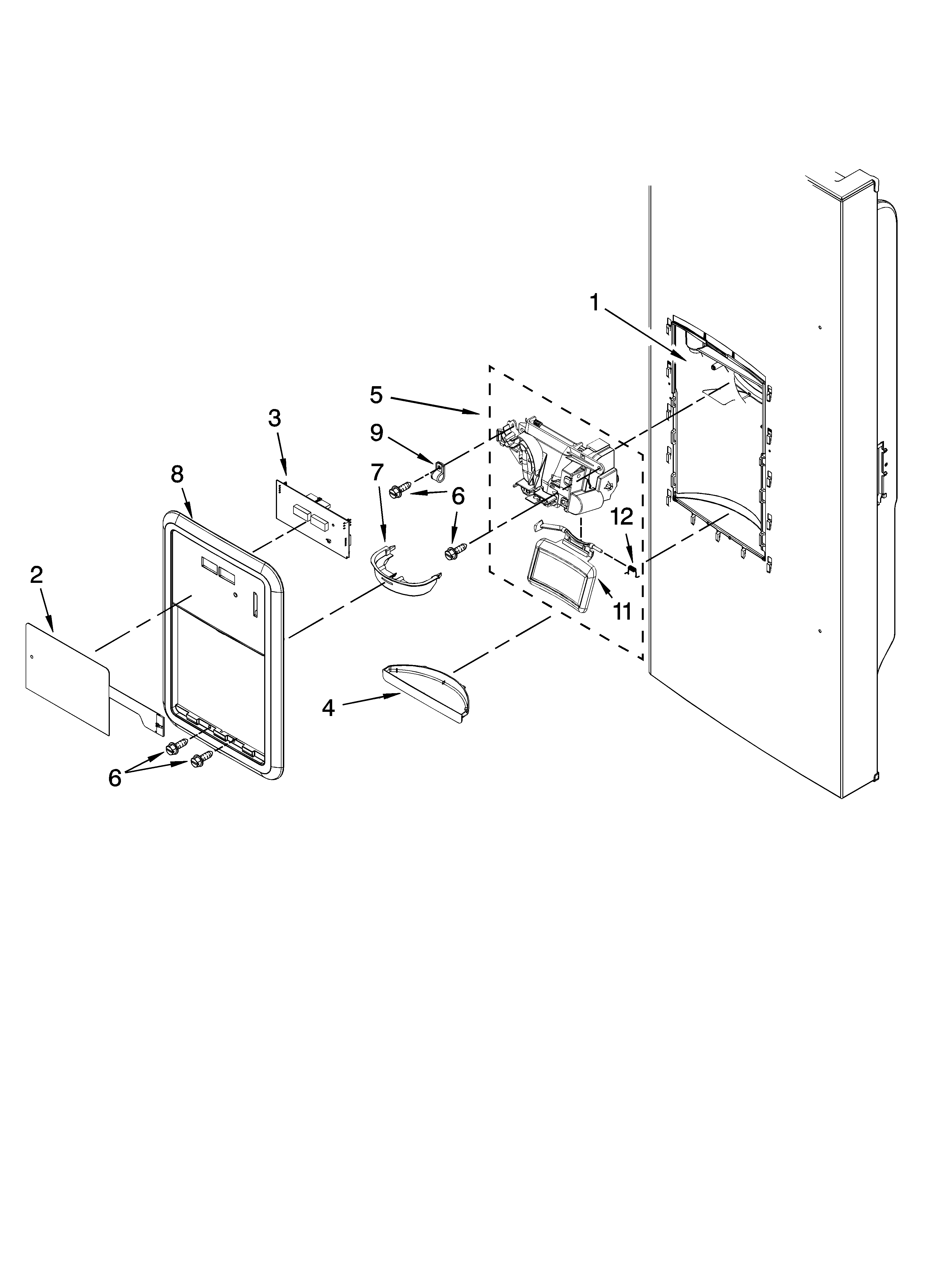 Dispenser front parts