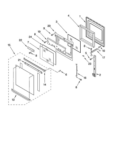 Oven door parts