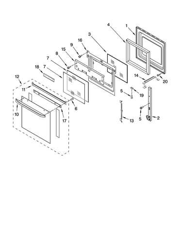 Oven door parts