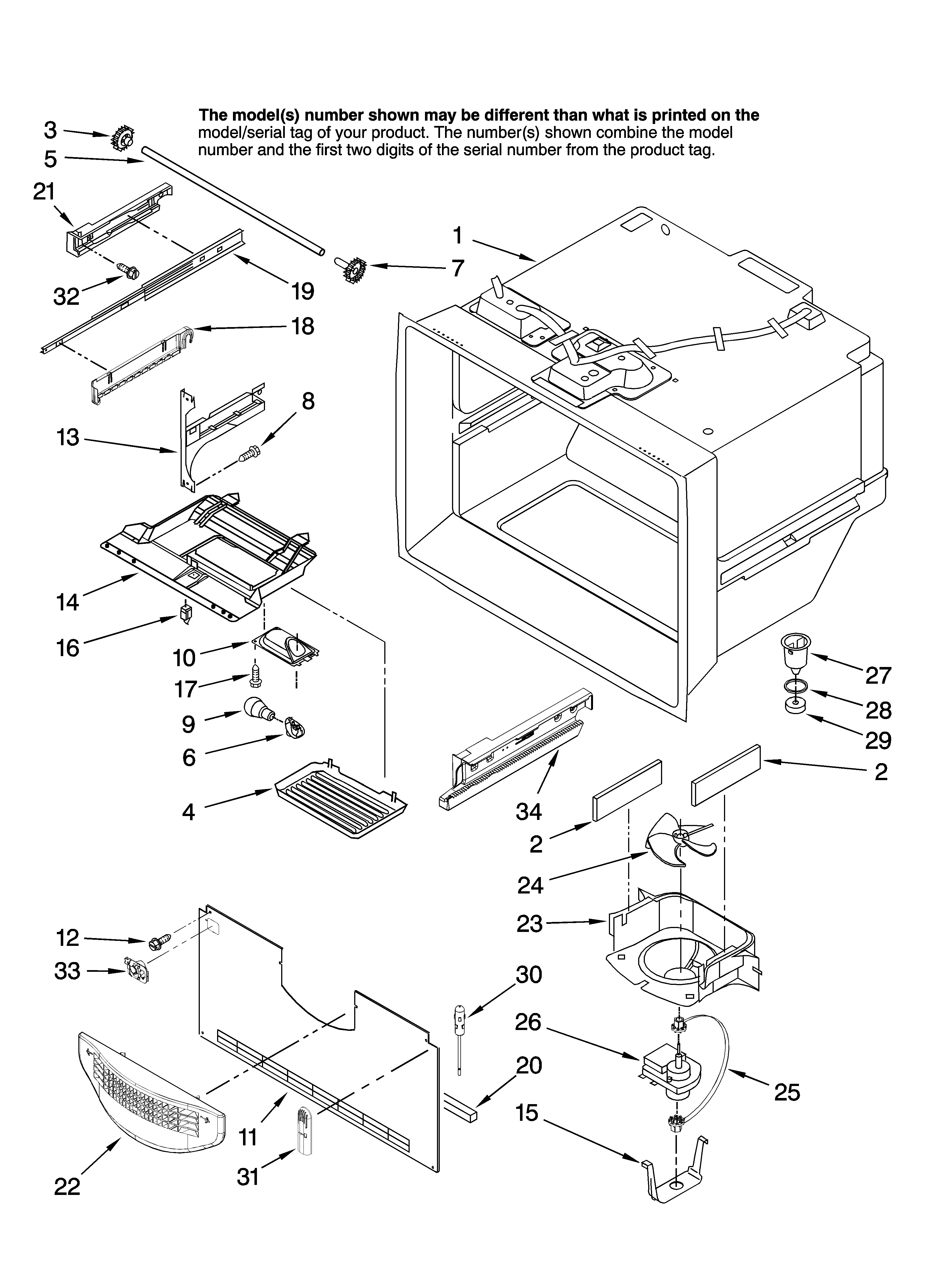 Freezer liner parts
