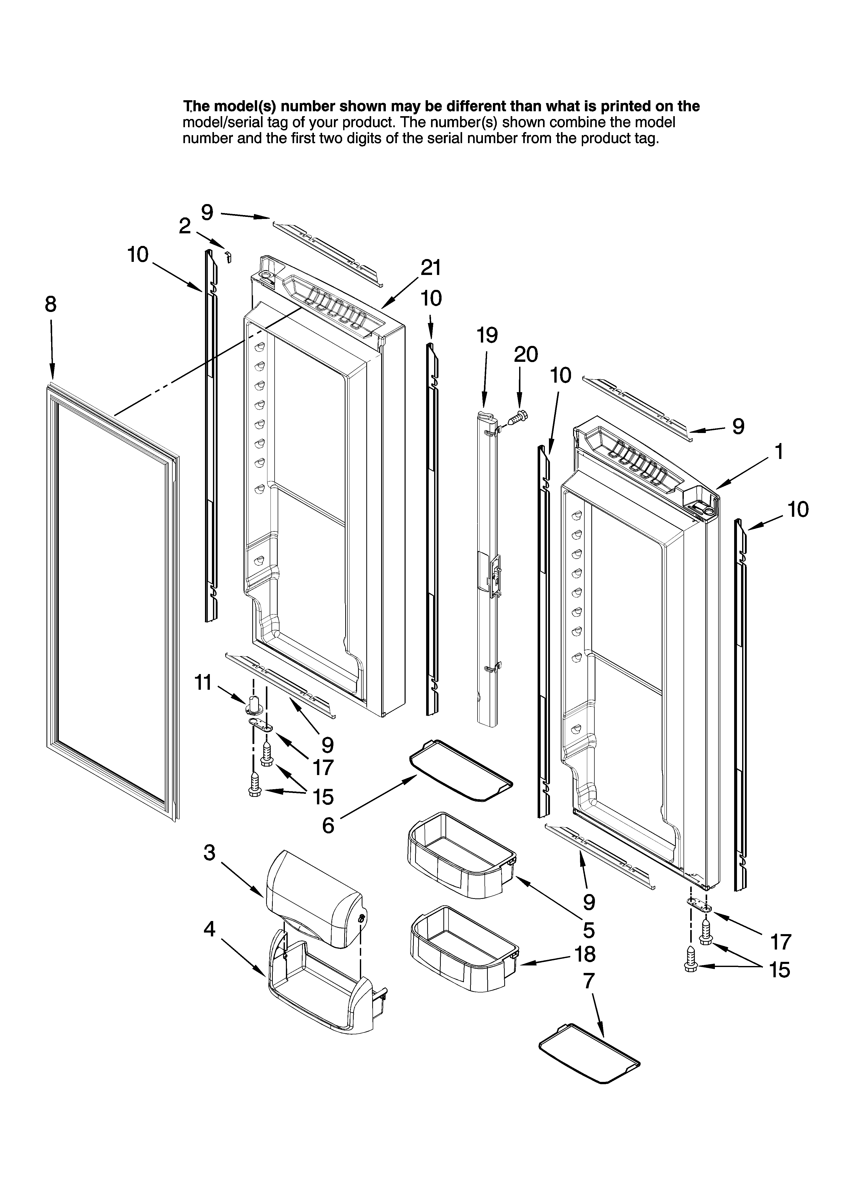 Refrigerator door parts