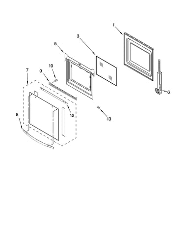 Lower oven door parts