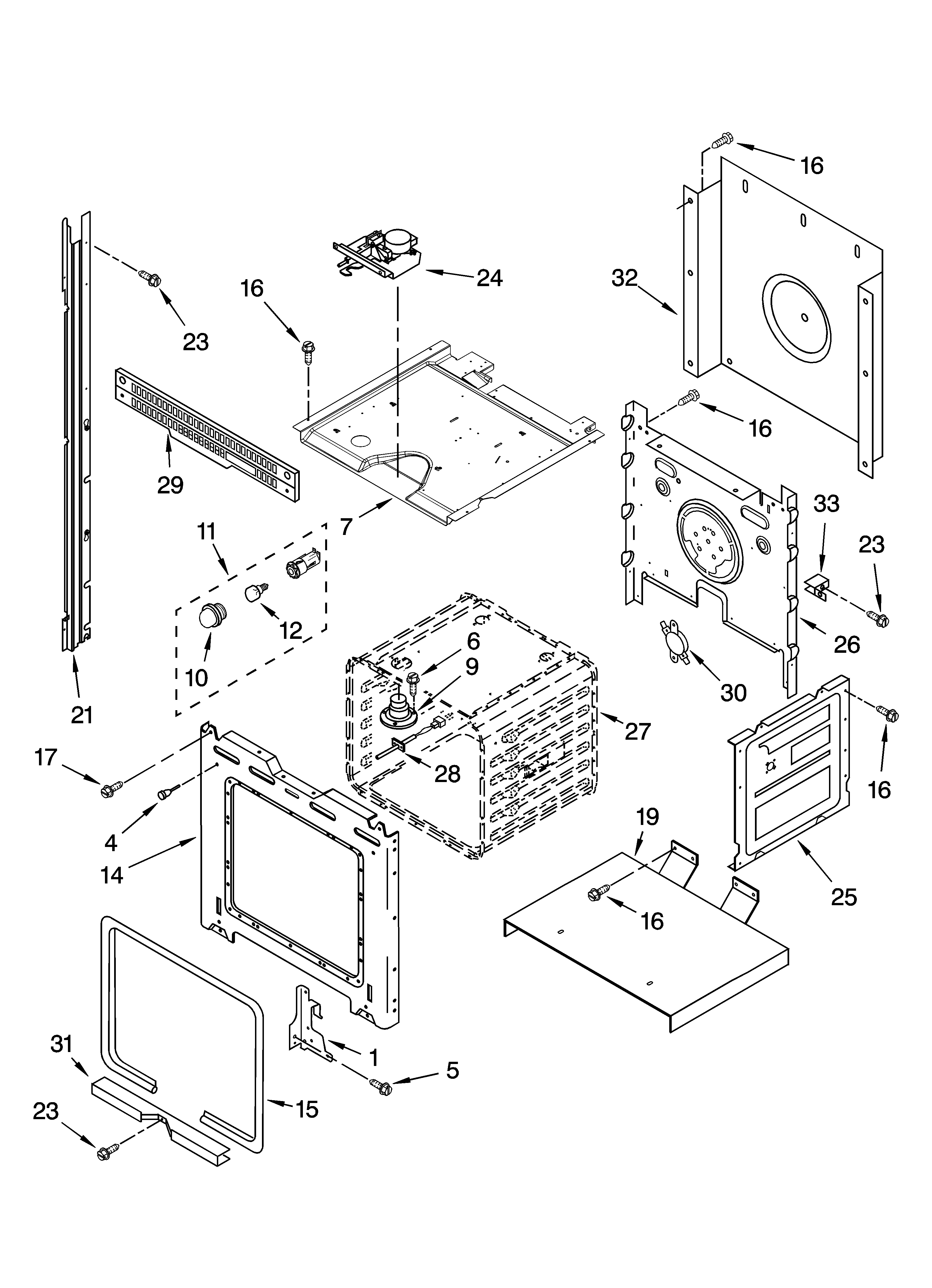 Upper oven parts