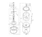Whirlpool WTW5300VW0 agitator, basket and tub parts diagram