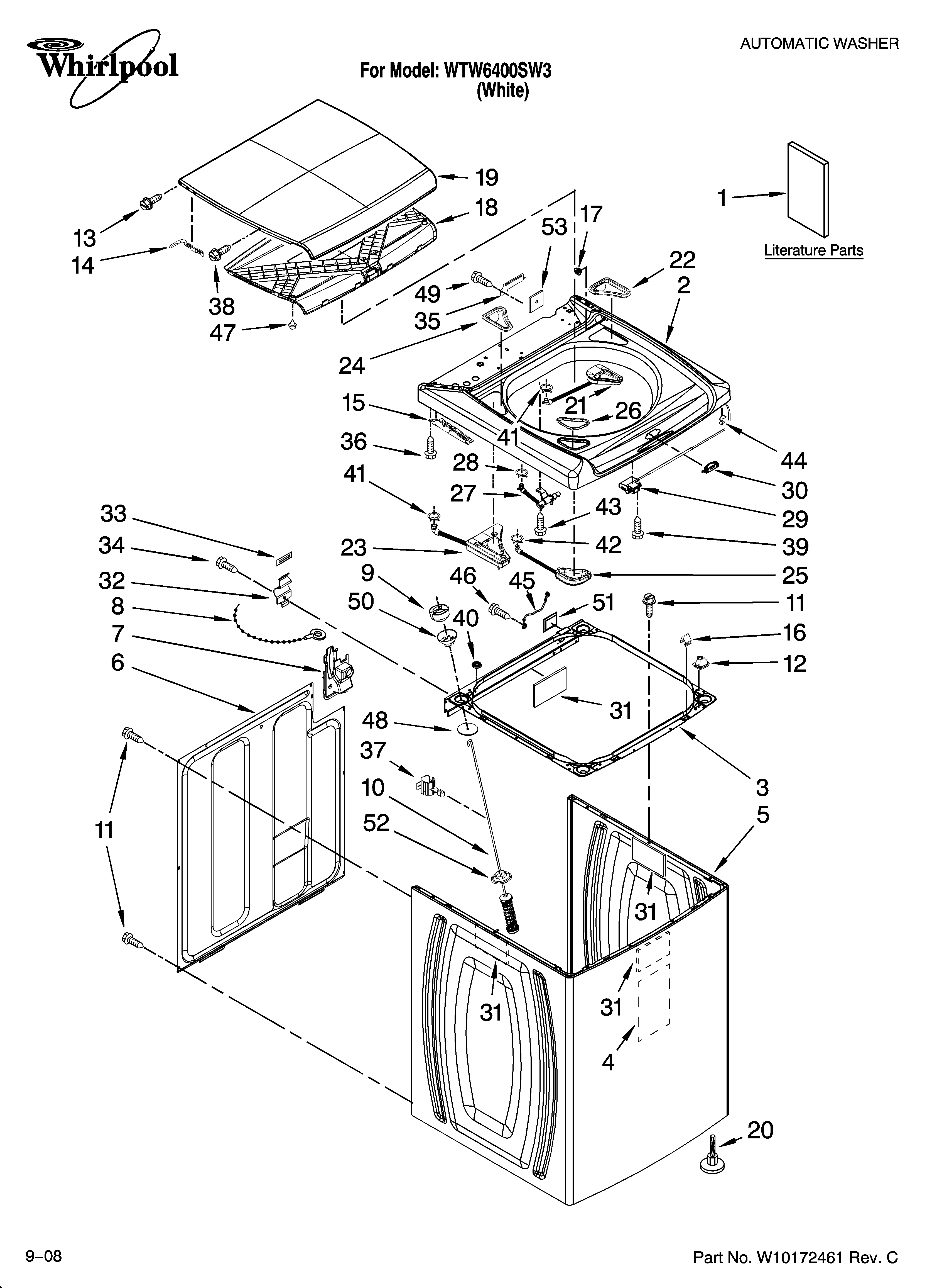 Top and cabinet parts