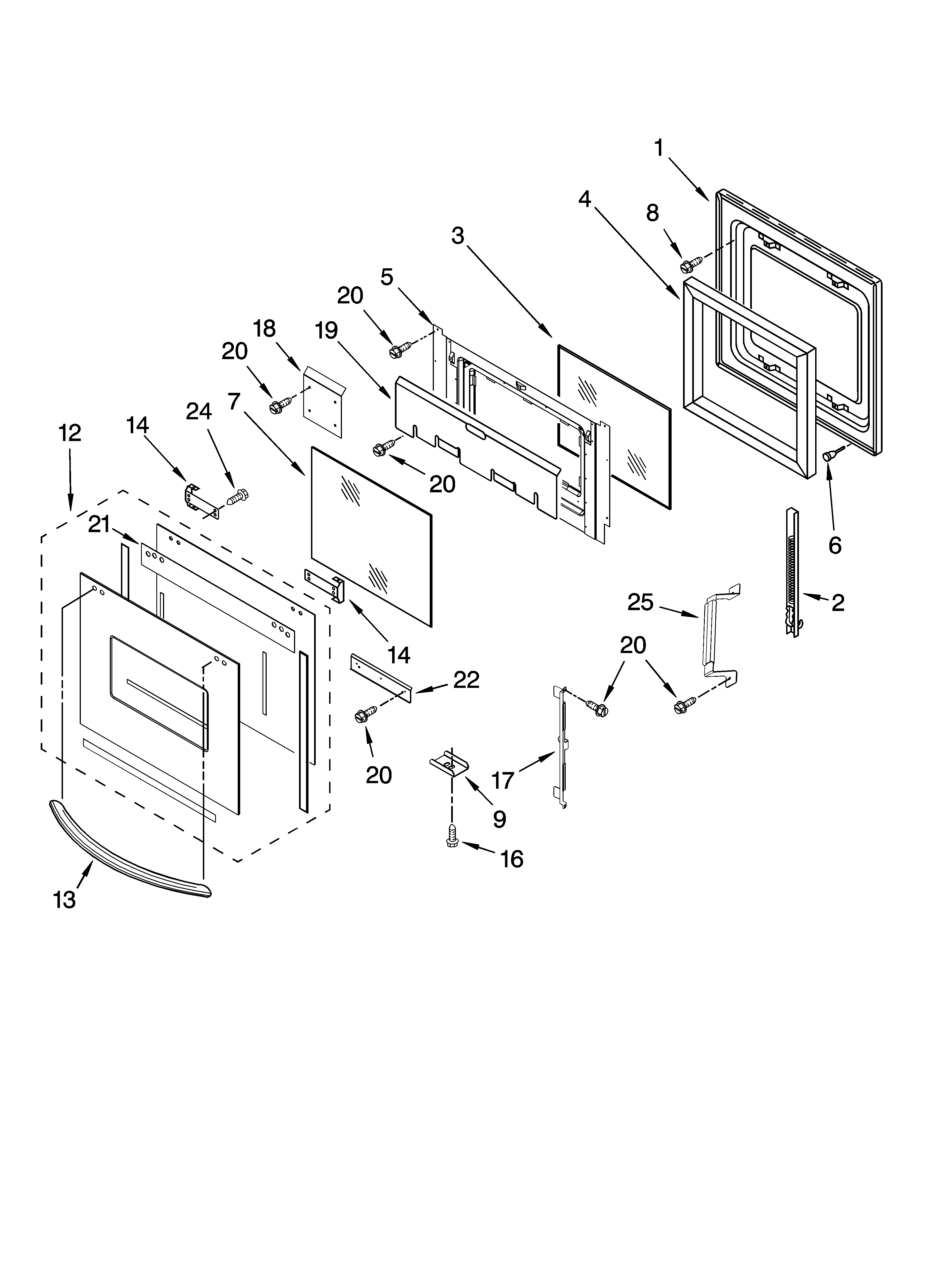 Oven door parts
