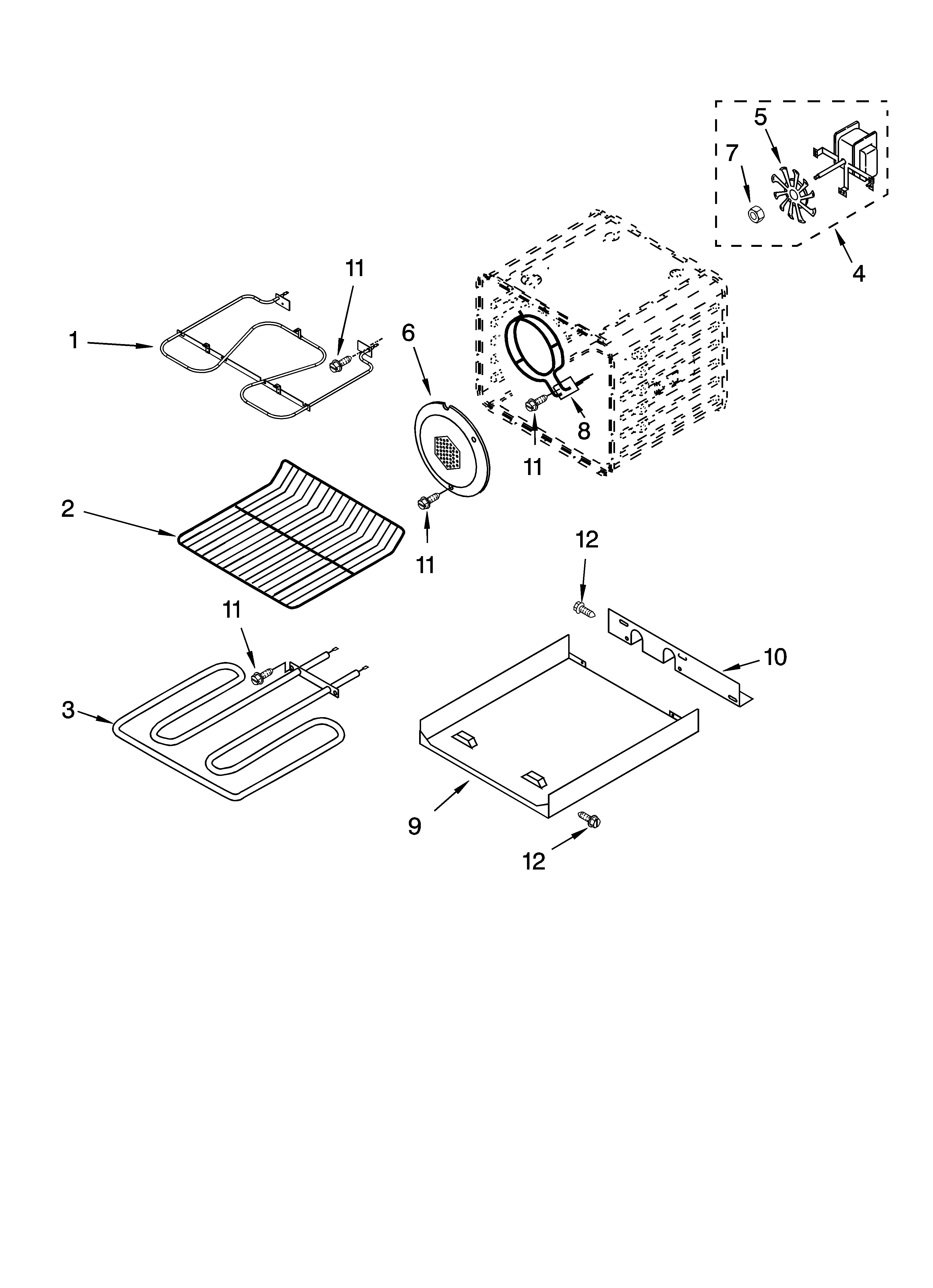 Internal oven parts