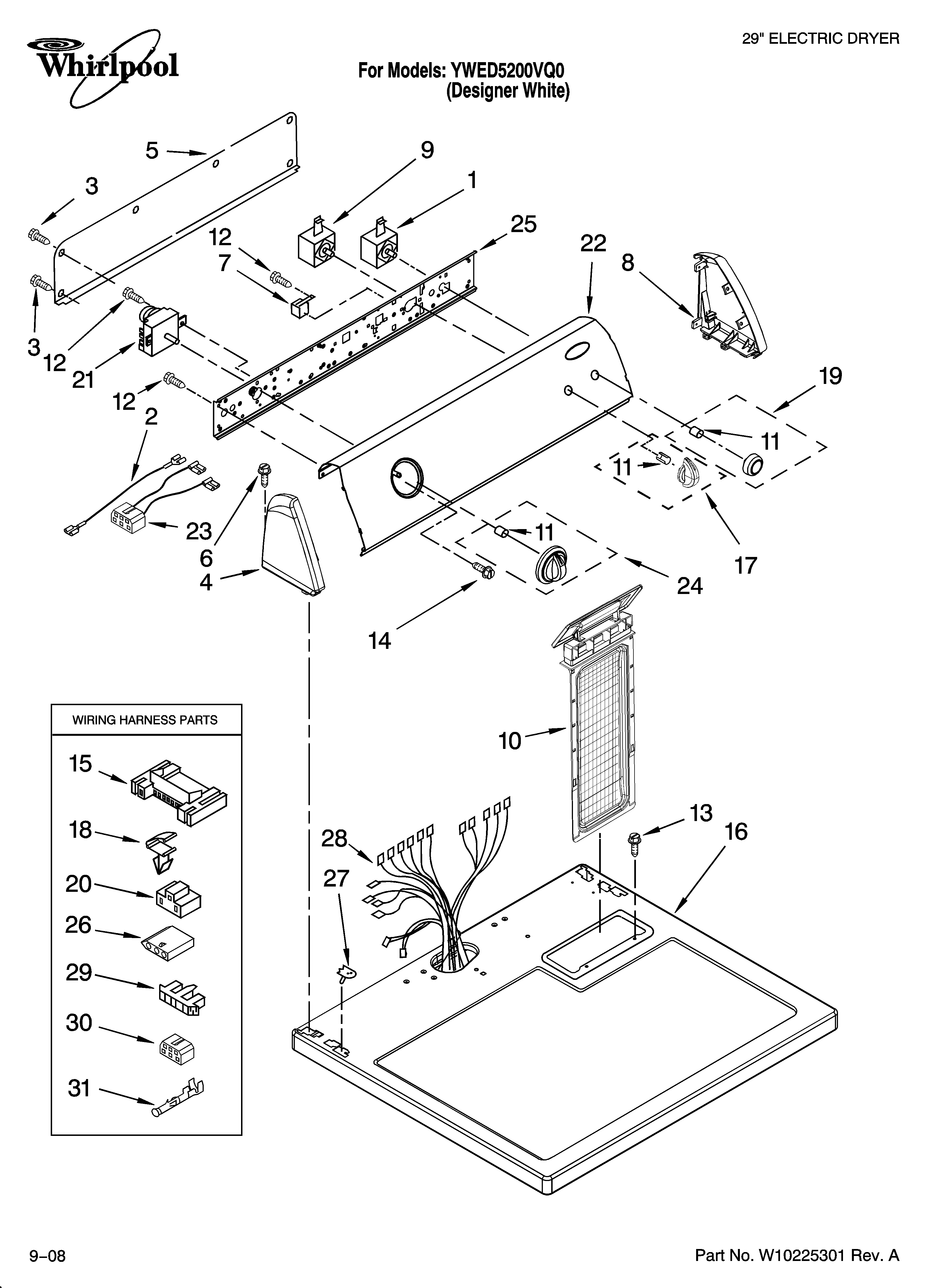 Top and console parts