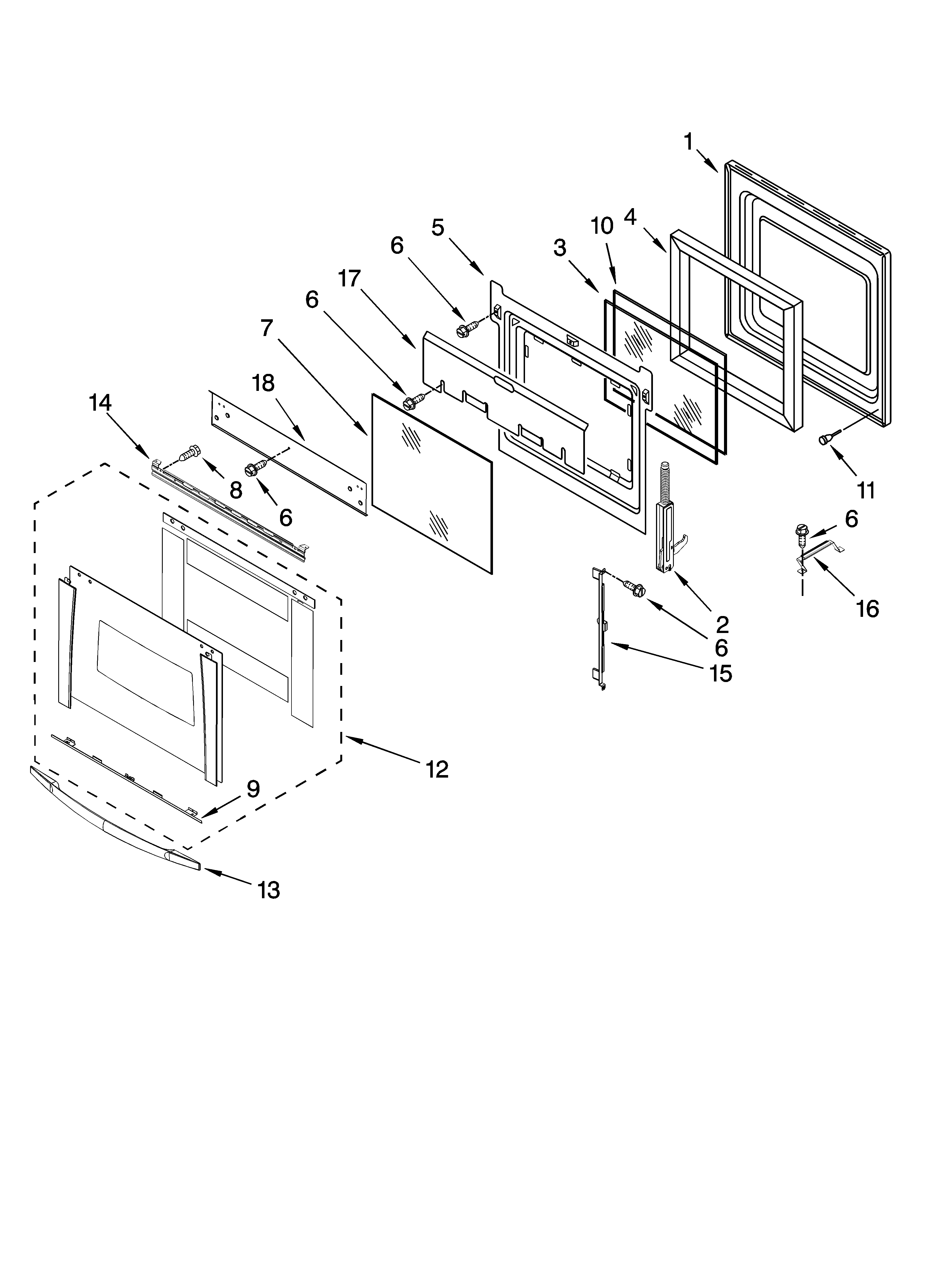 Oven door parts