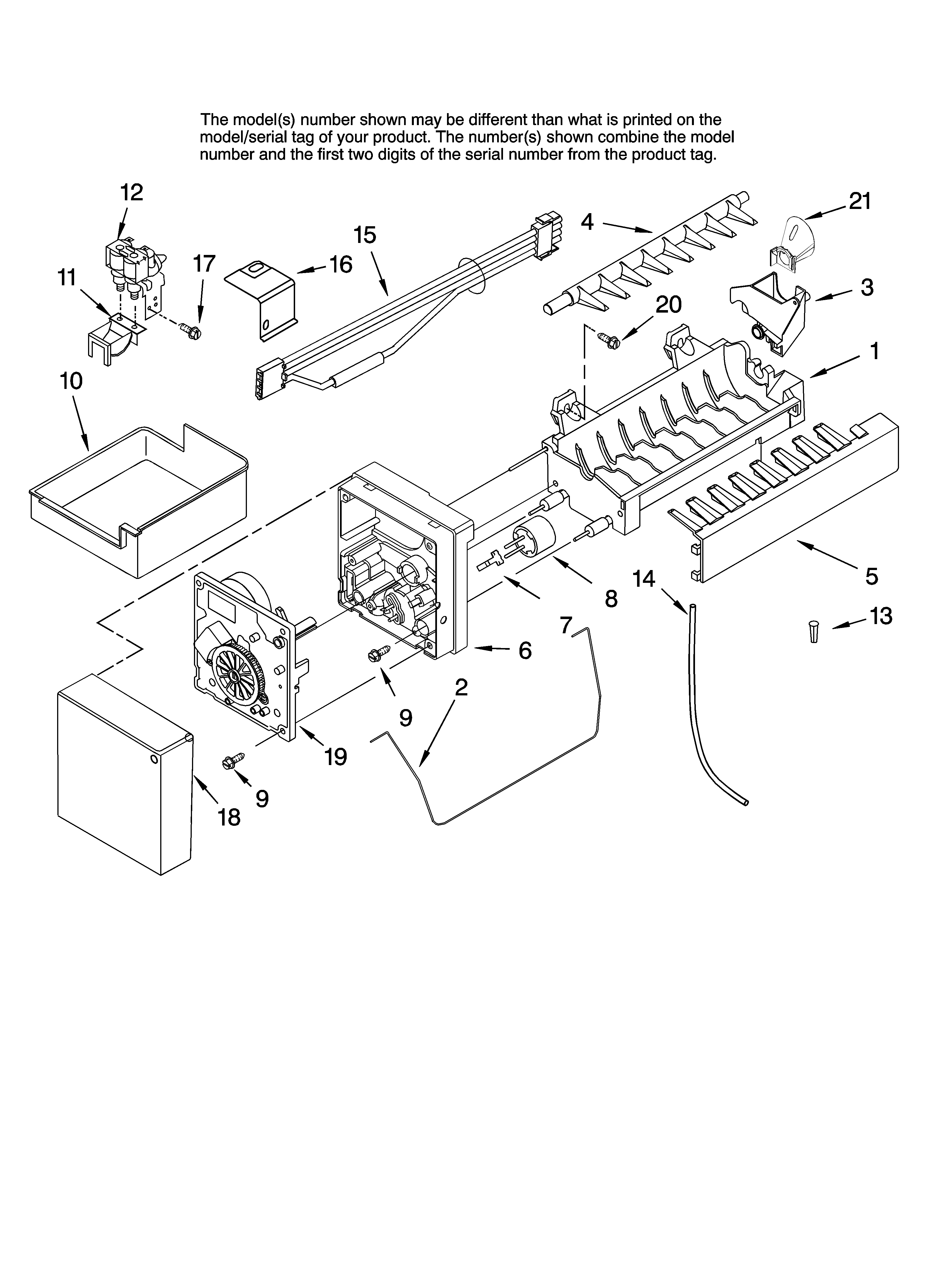 Icemaker parts, optional parts (not included)
