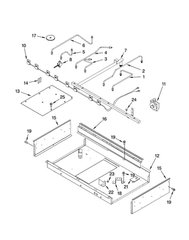Burner box, gas valves, and switches, optional parts