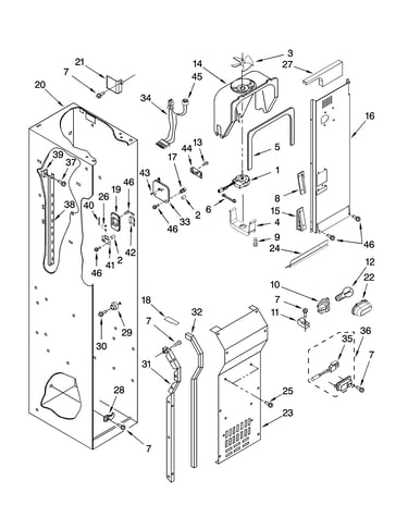 Freezer liner and air flow parts