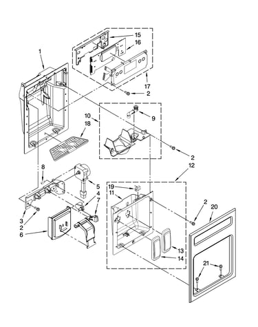 Dispenser front parts