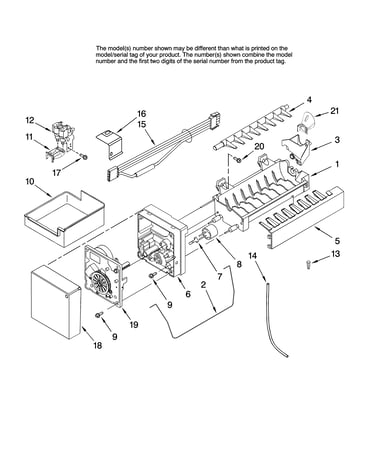 Icemaker parts, optional parts (not included)