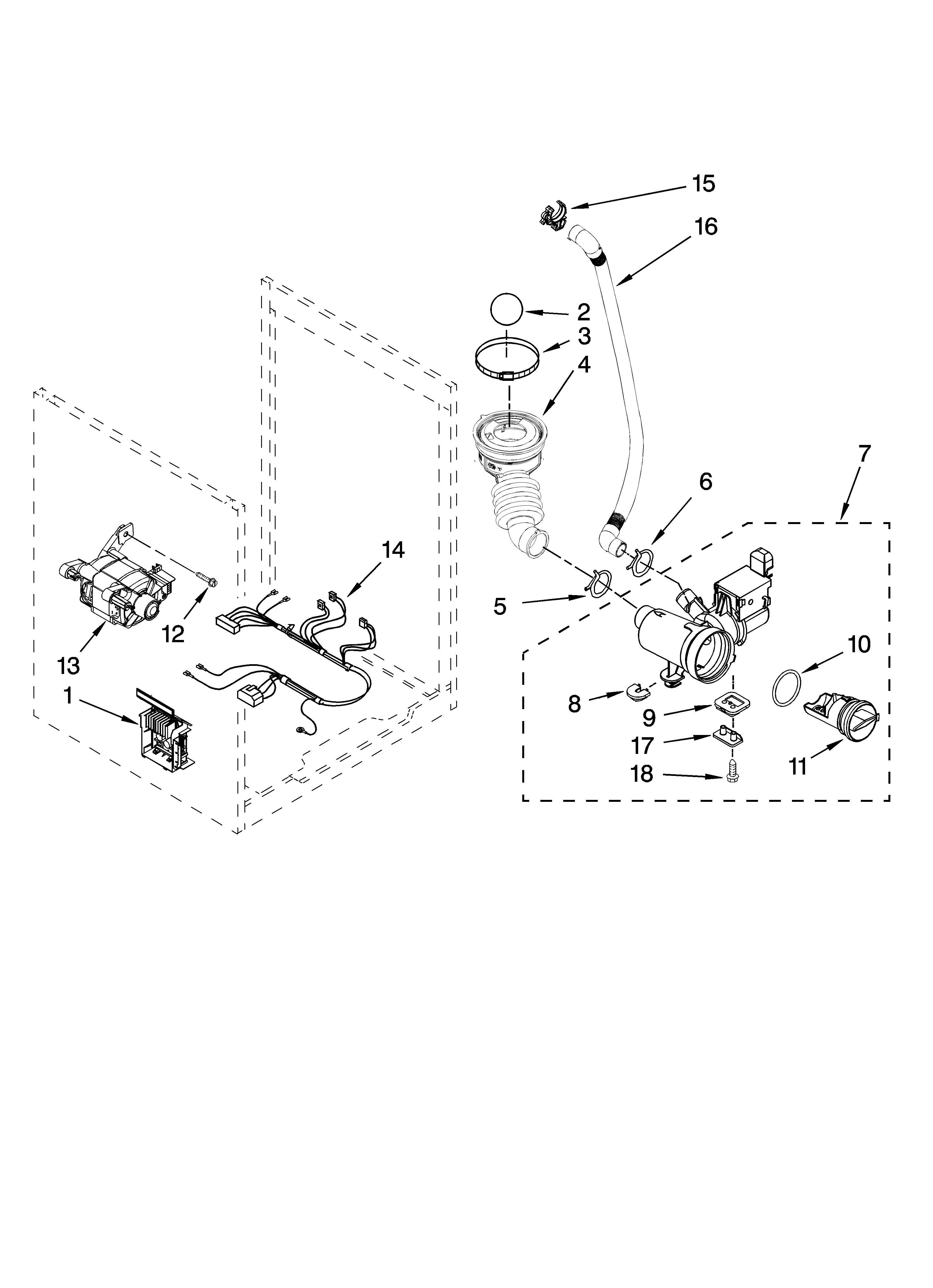 Pump and motor parts, optional parts (not included)