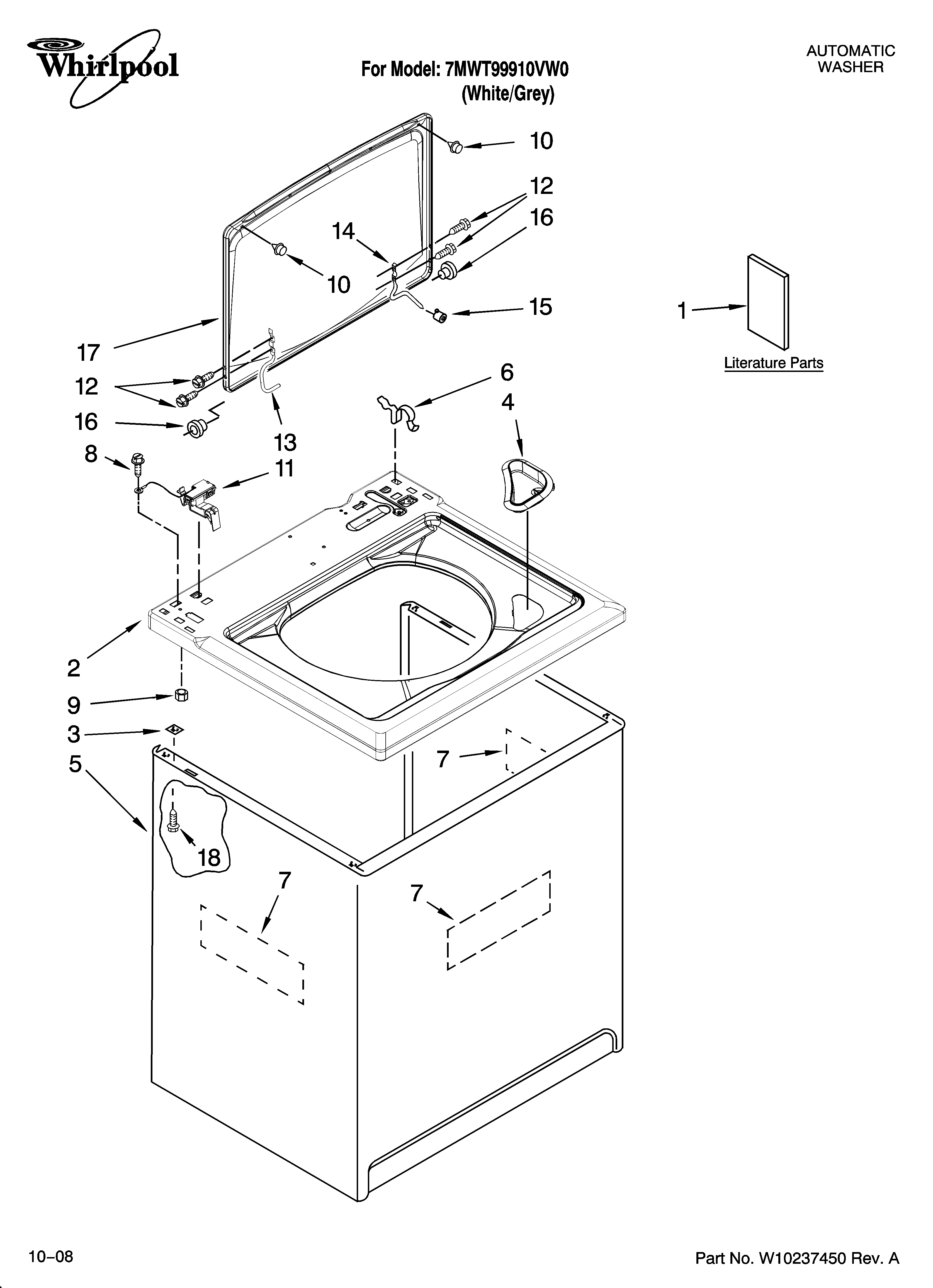 Top and cabinet parts