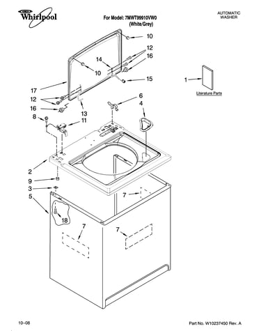 Top and cabinet parts