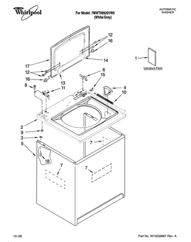 Top and cabinet parts