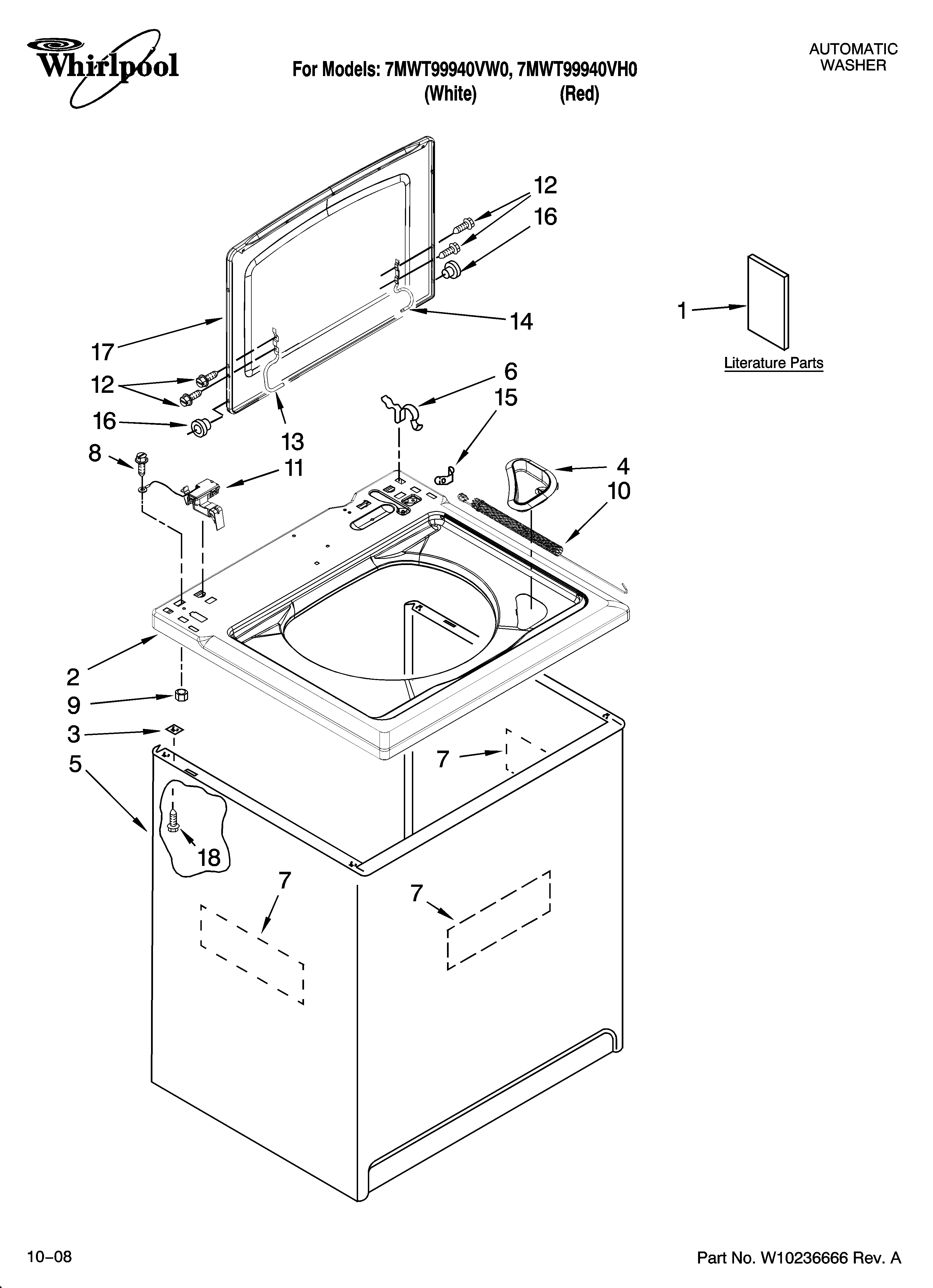 Top and cabinet parts