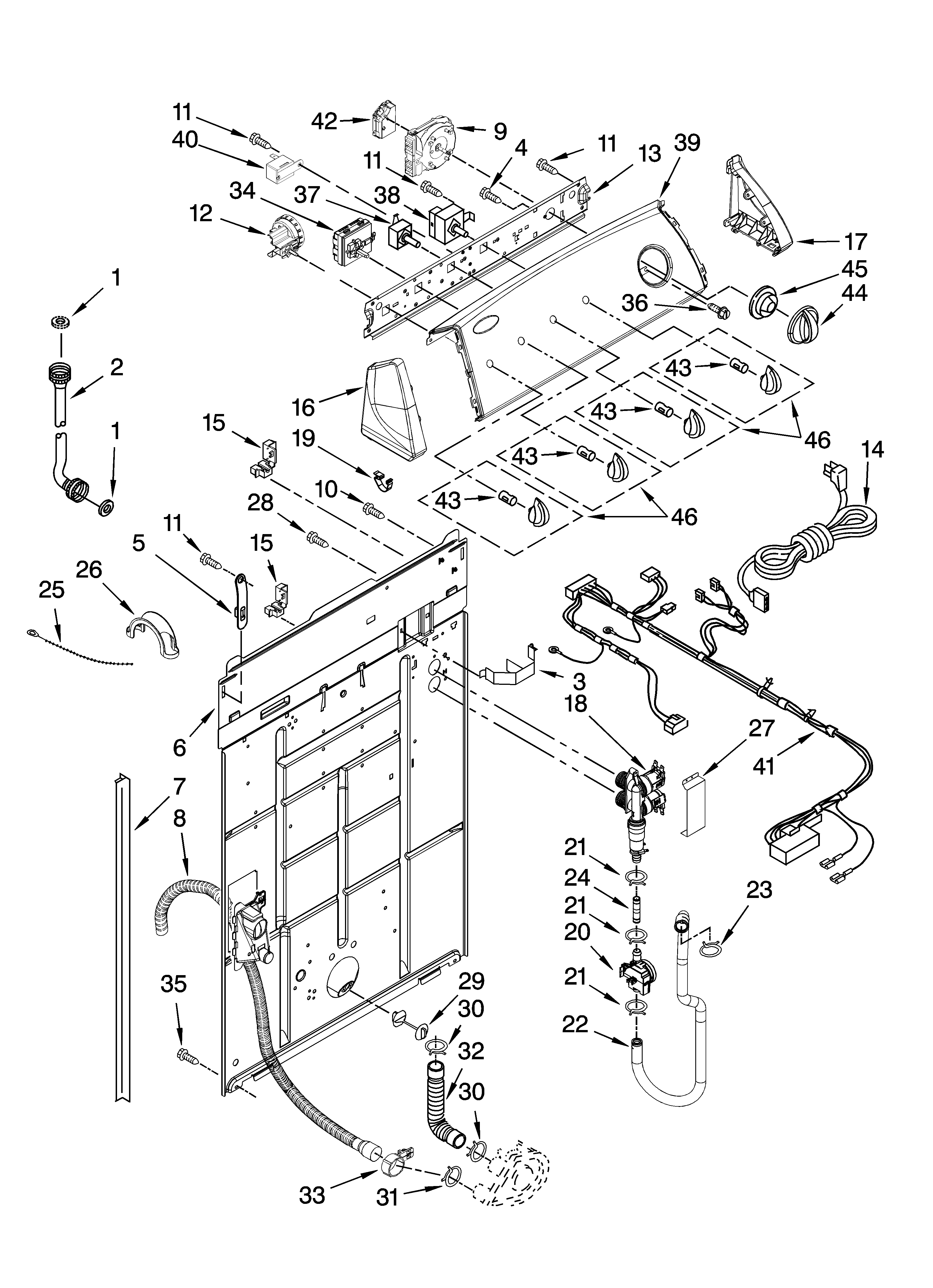 Controls and rear panel parts