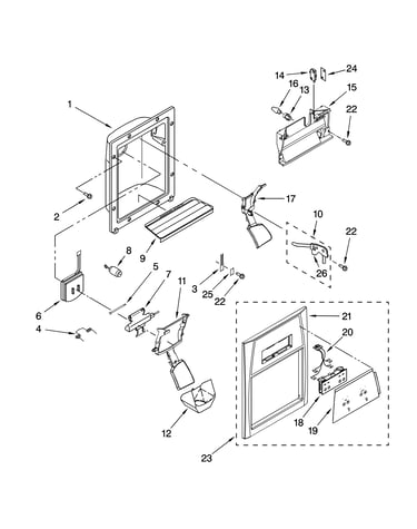 Dispenser front parts
