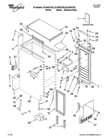 Cabinet liner and door parts