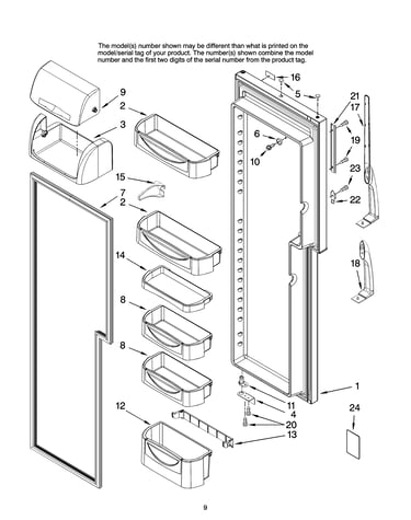Refrigerator door parts