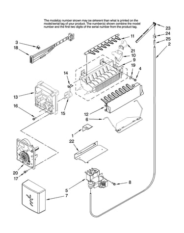 Icemaker parts, optional parts (not included)