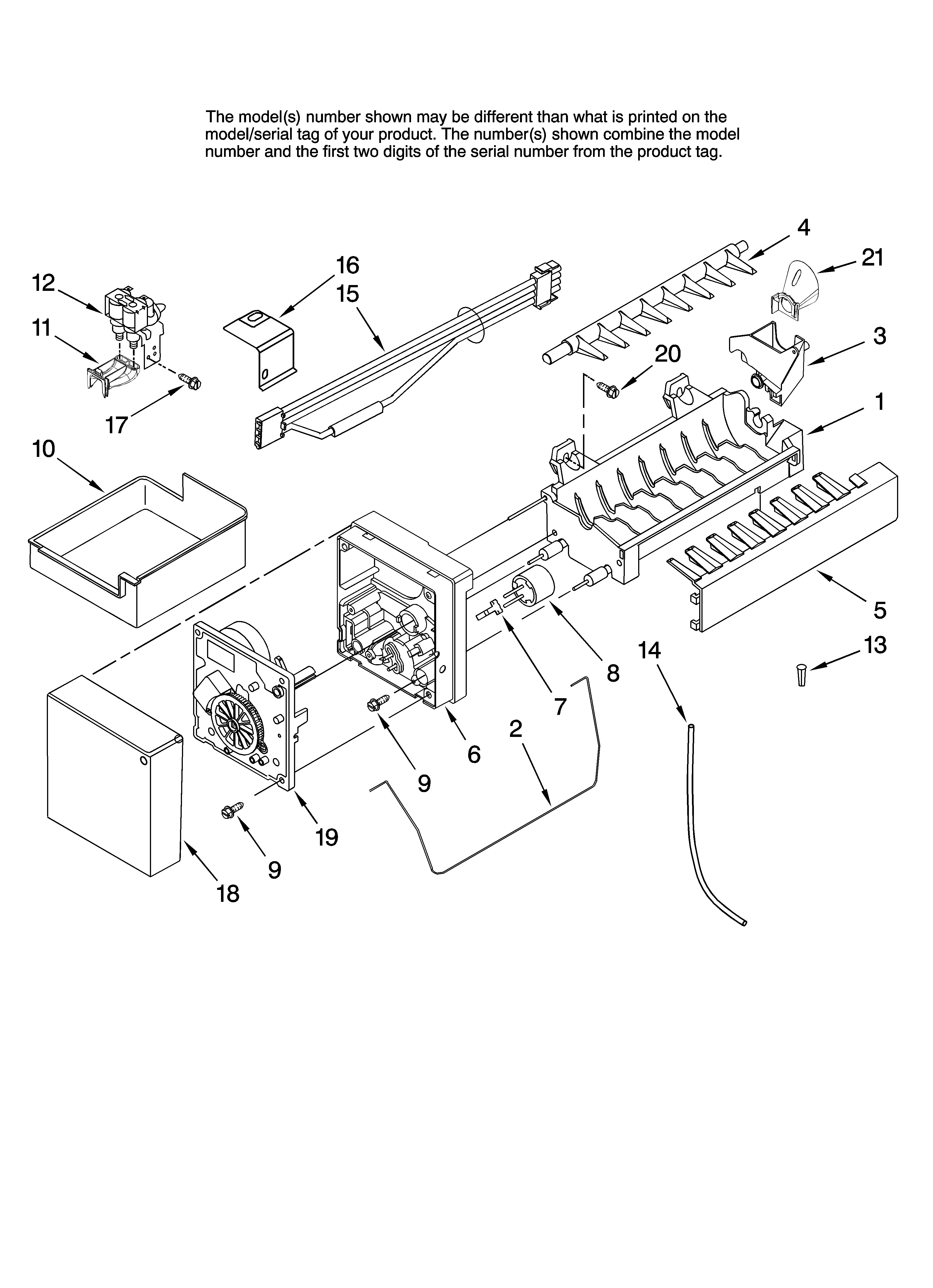 Icemaker parts, optional parts (not included)