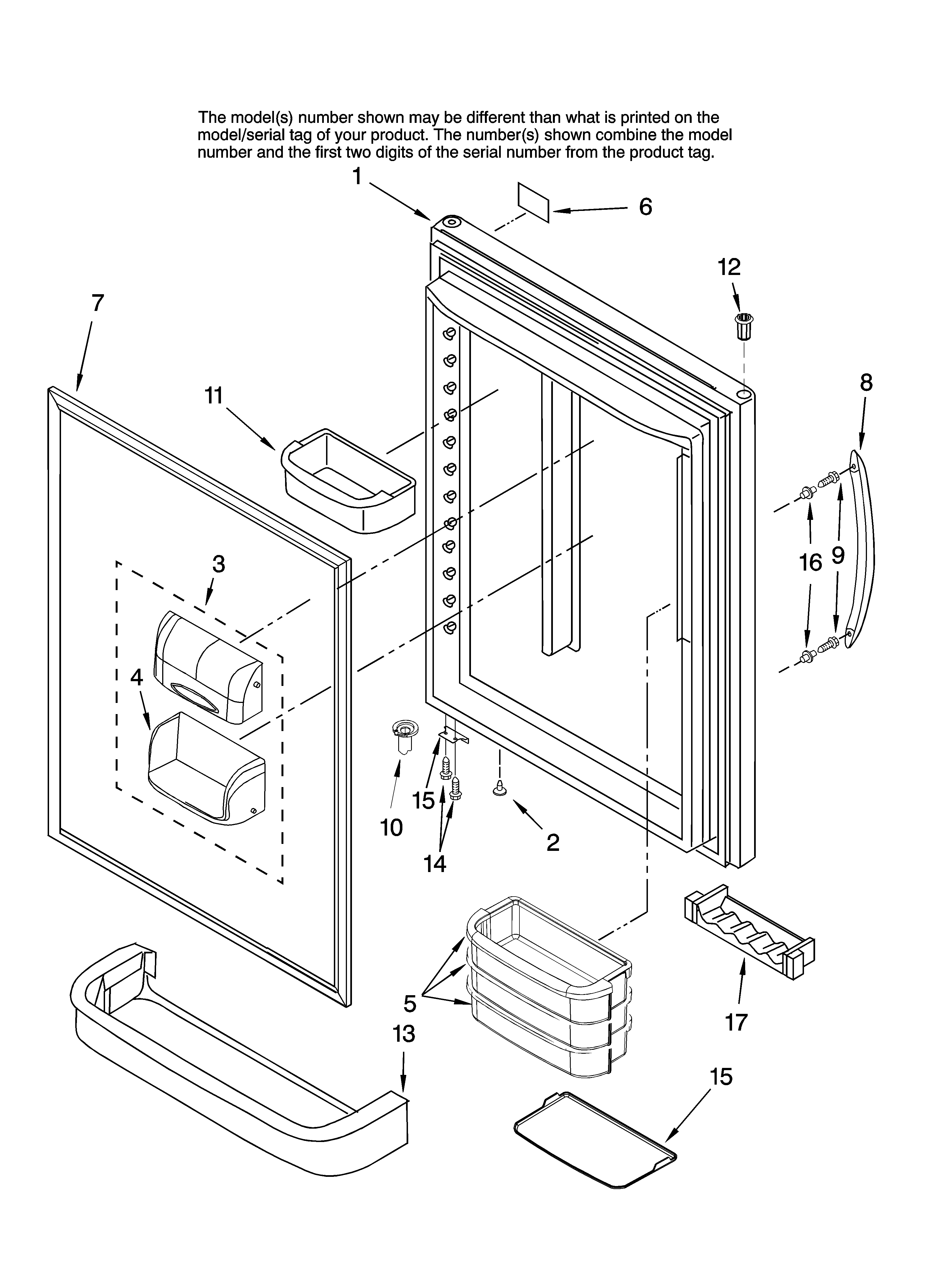 Refrigerator door parts