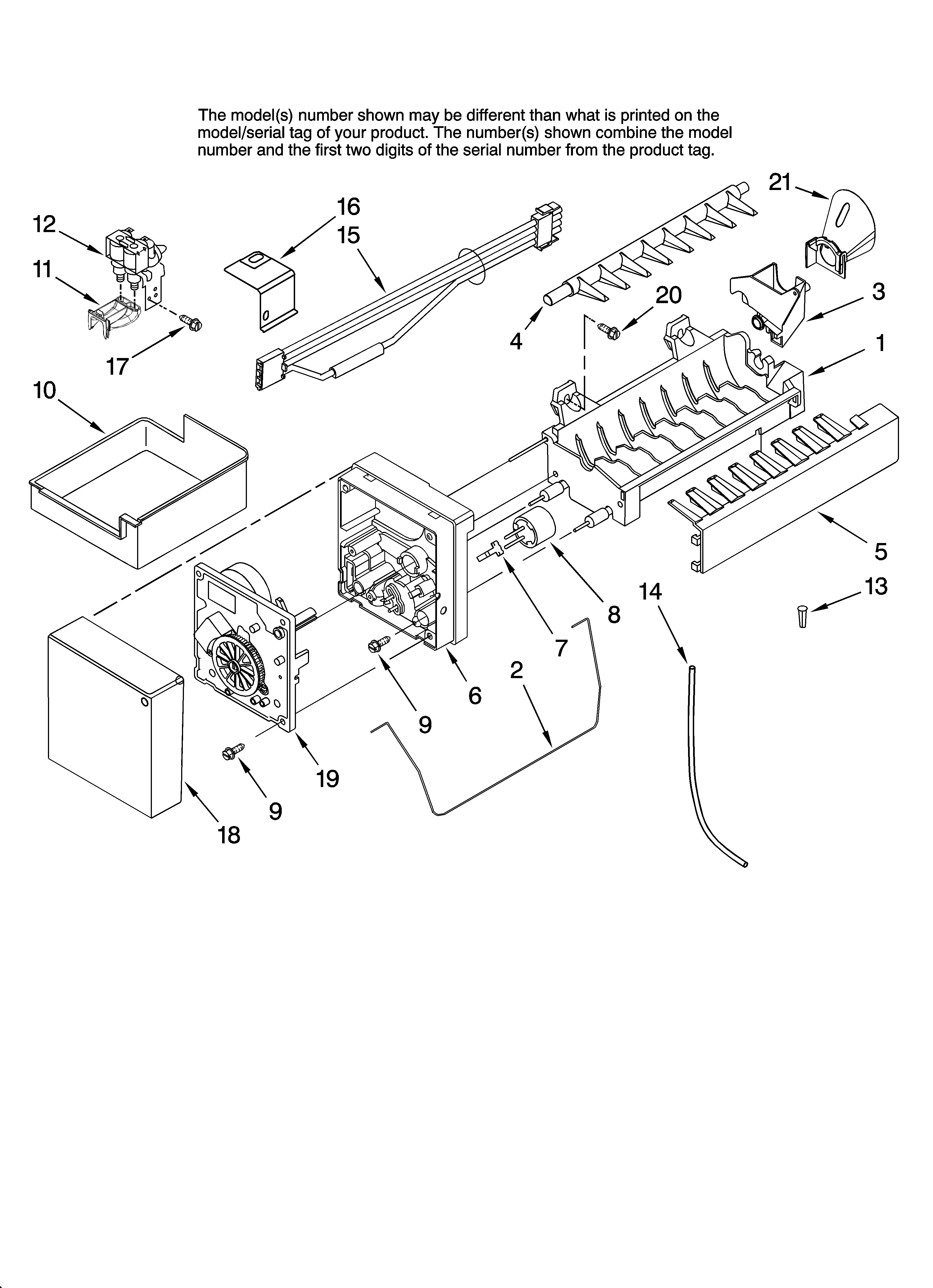 Icemaker parts, optional parts (not included)