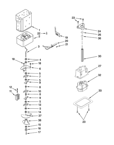 Motor and ice container parts