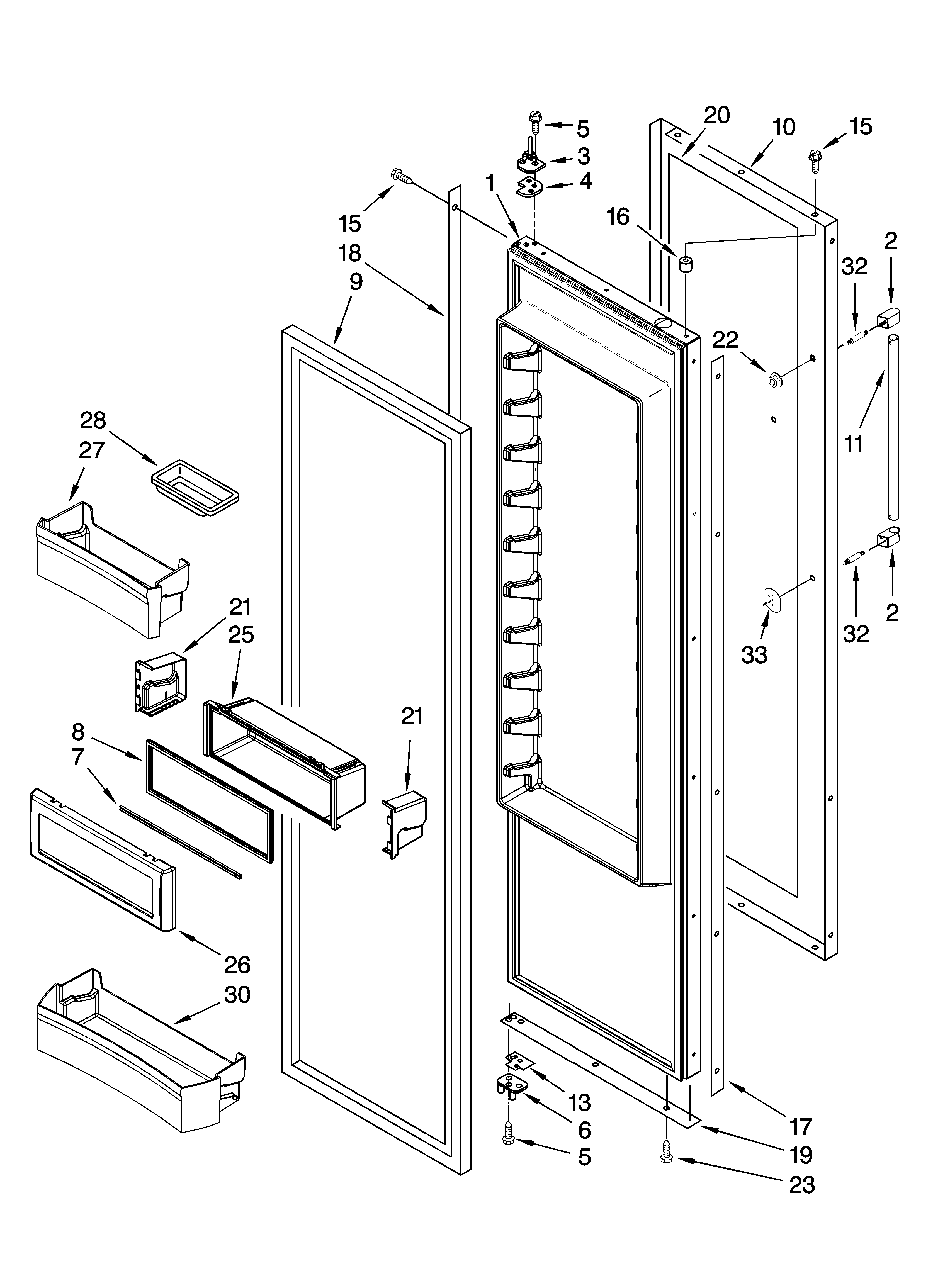 Refrigerator door parts