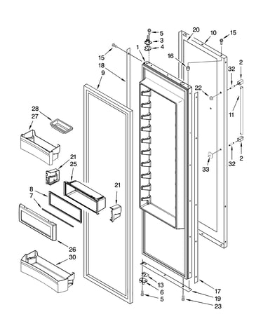 Refrigerator door parts