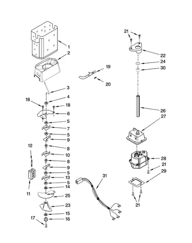 Motor and ice container parts
