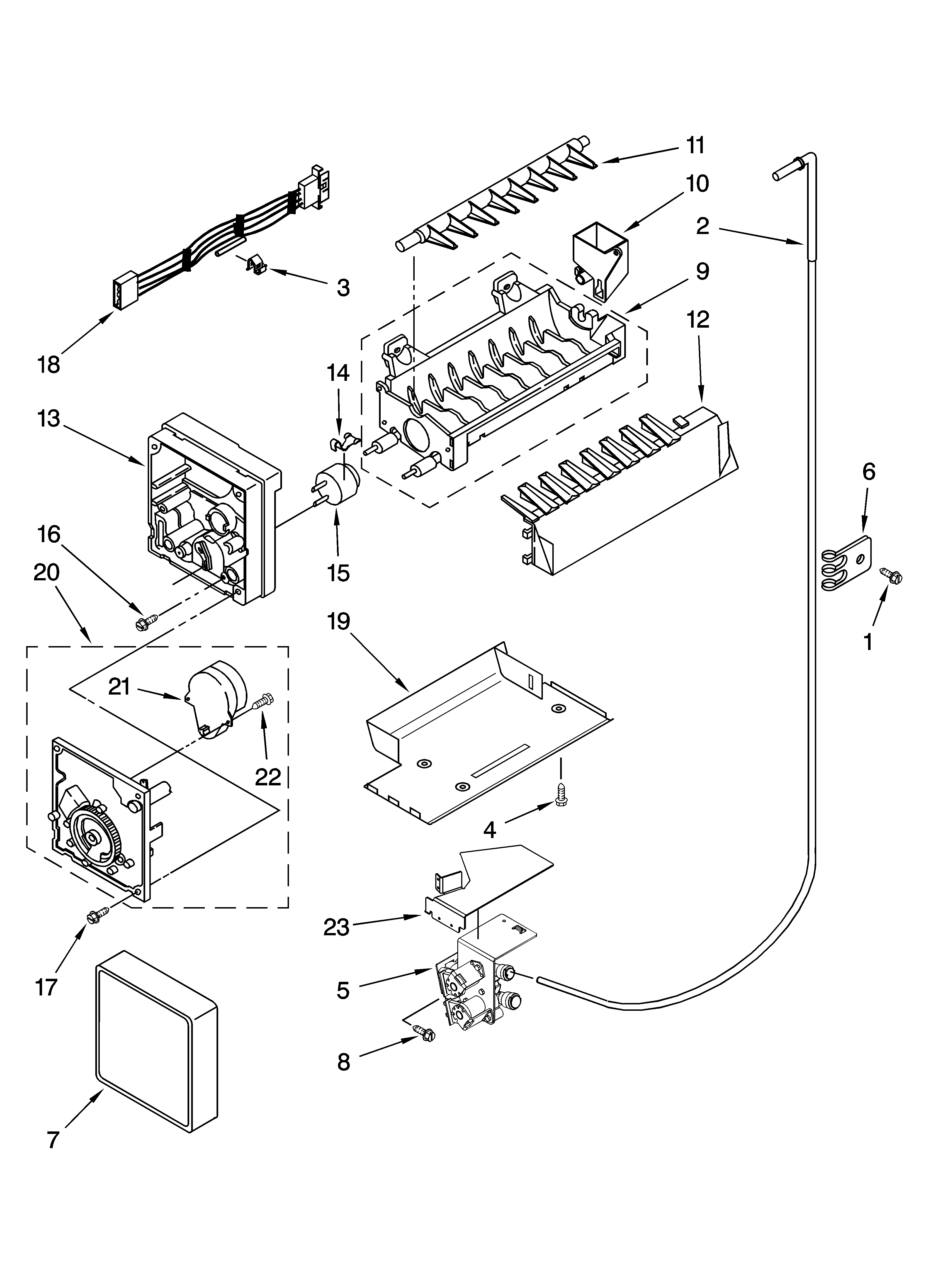 Icemaker parts, optional parts (not included)