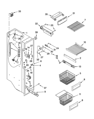 Freezer liner parts