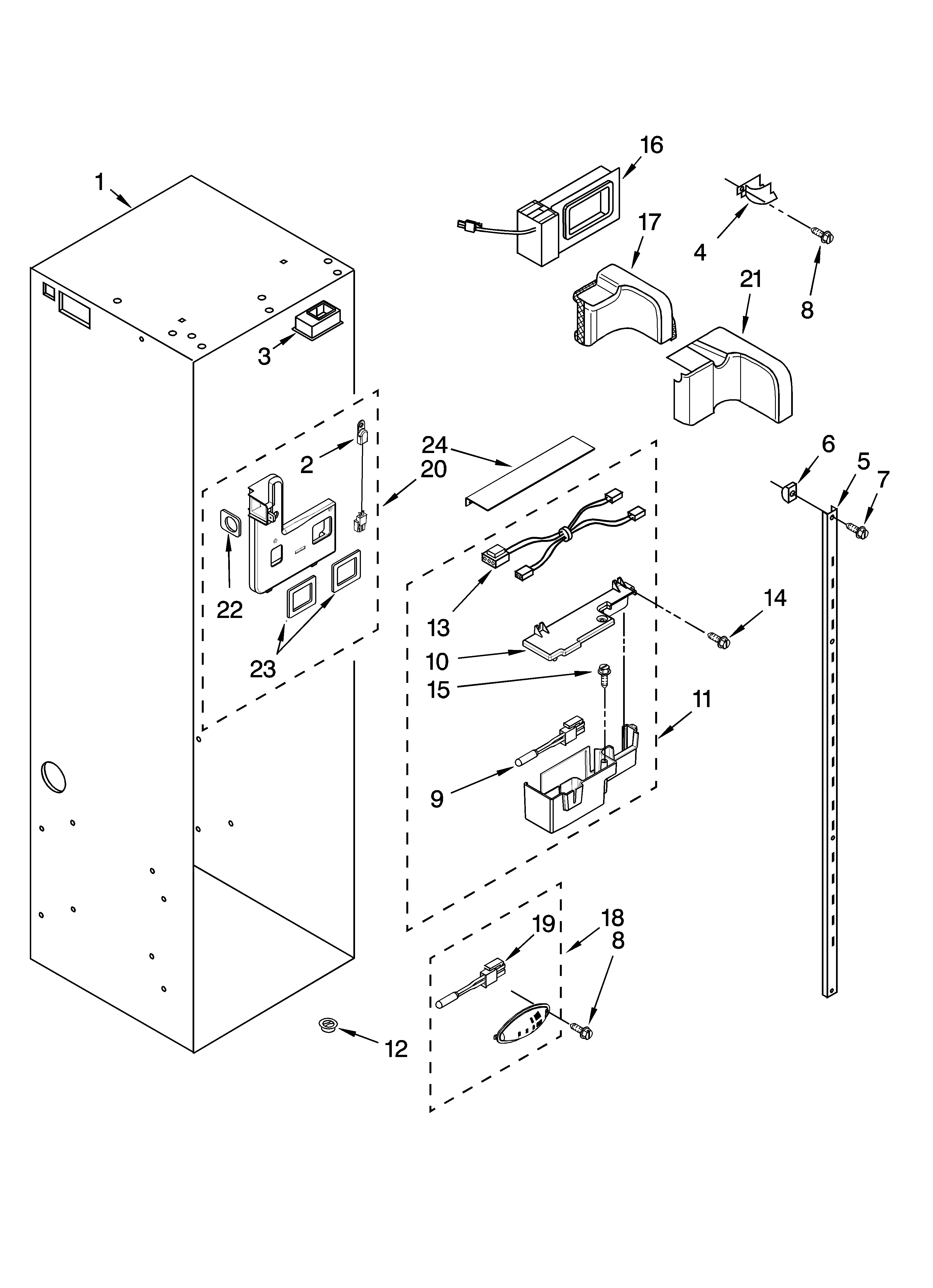 Refrigerator liner parts